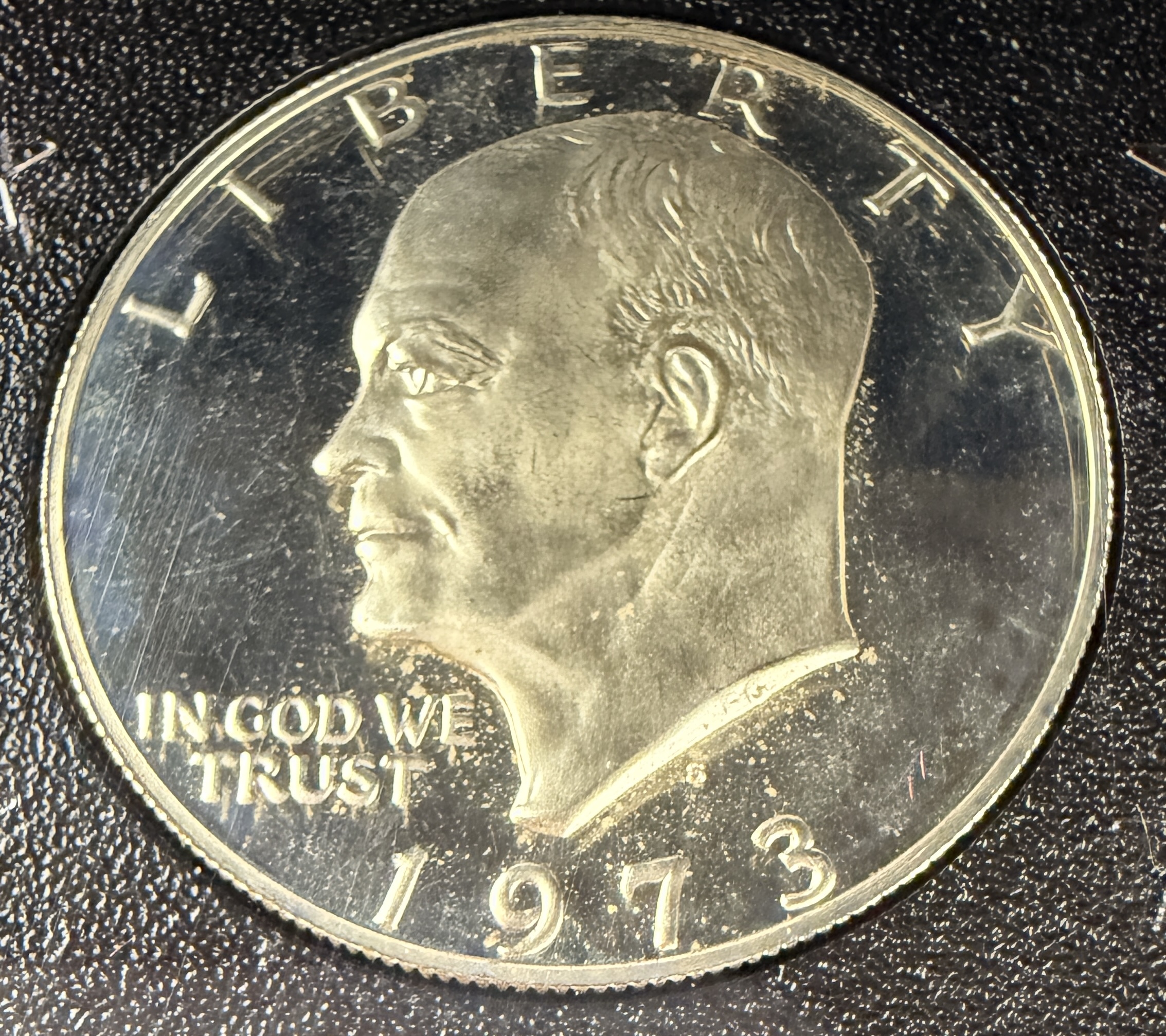 1973-S US Eisenhower Silver Proof Dollar in Brown Box Original Government Packaging
