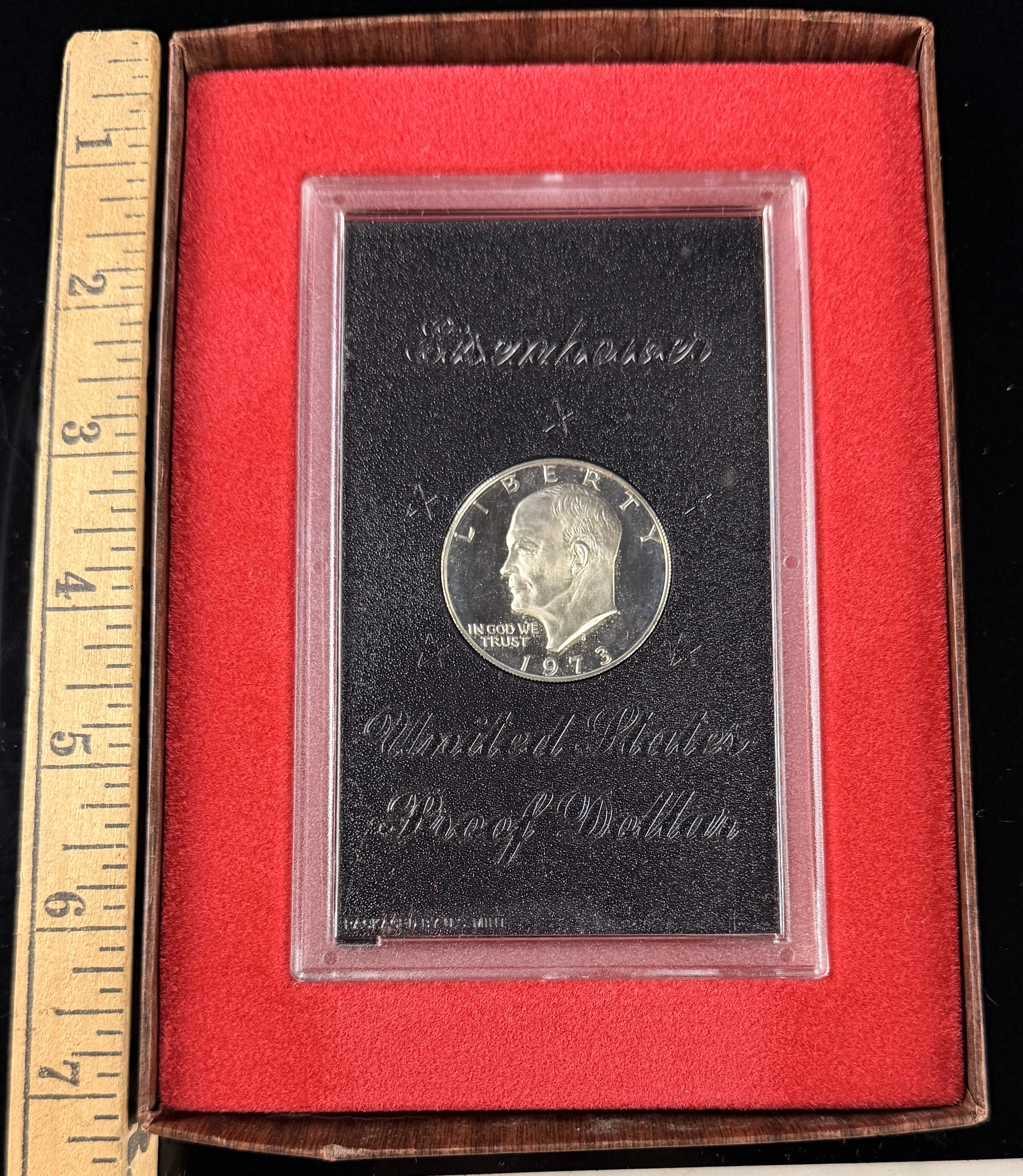 1973-S US Eisenhower Silver Proof Dollar in Brown Box Original Government Packaging