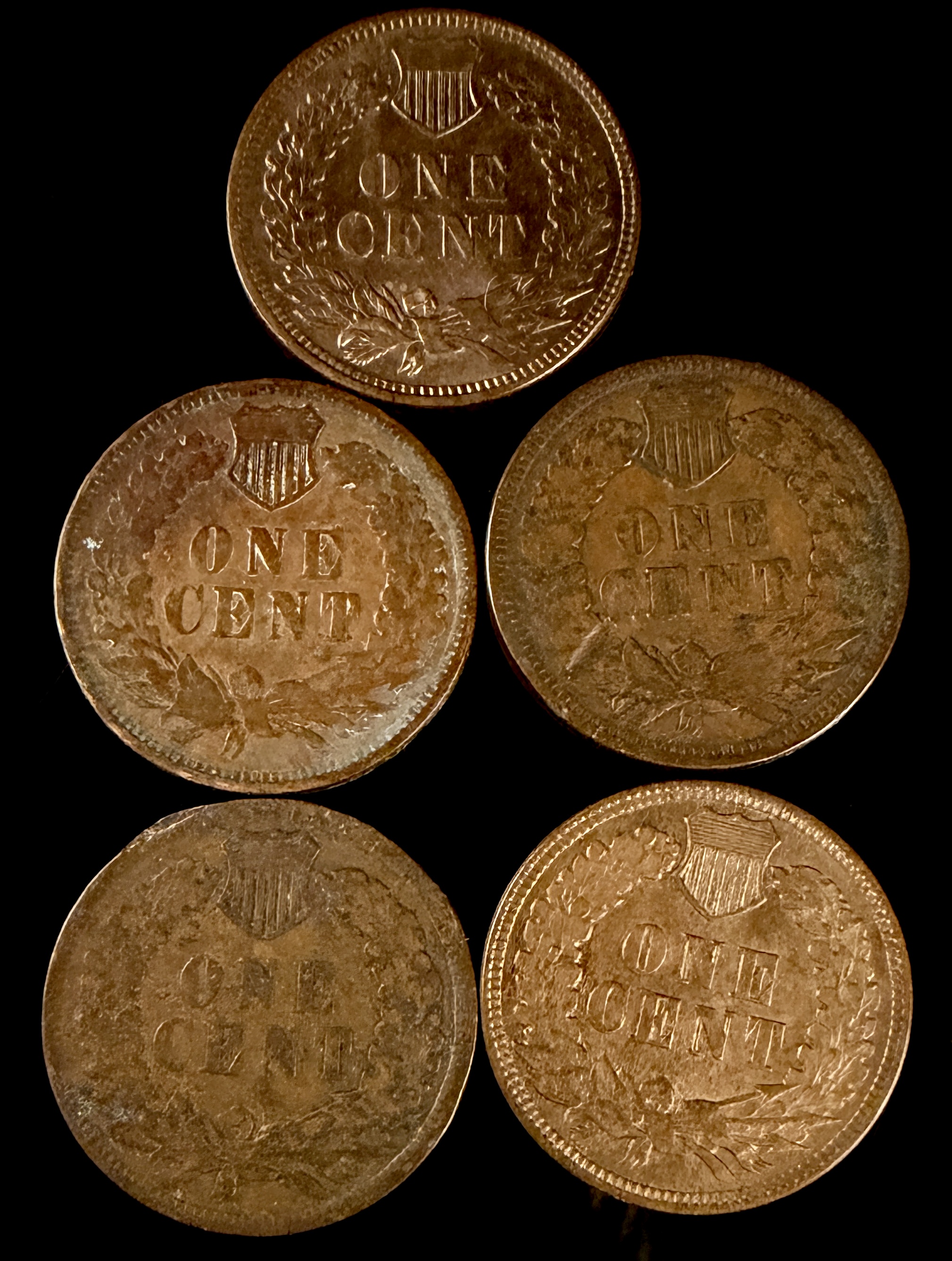 A Group of US Indian Head Cents