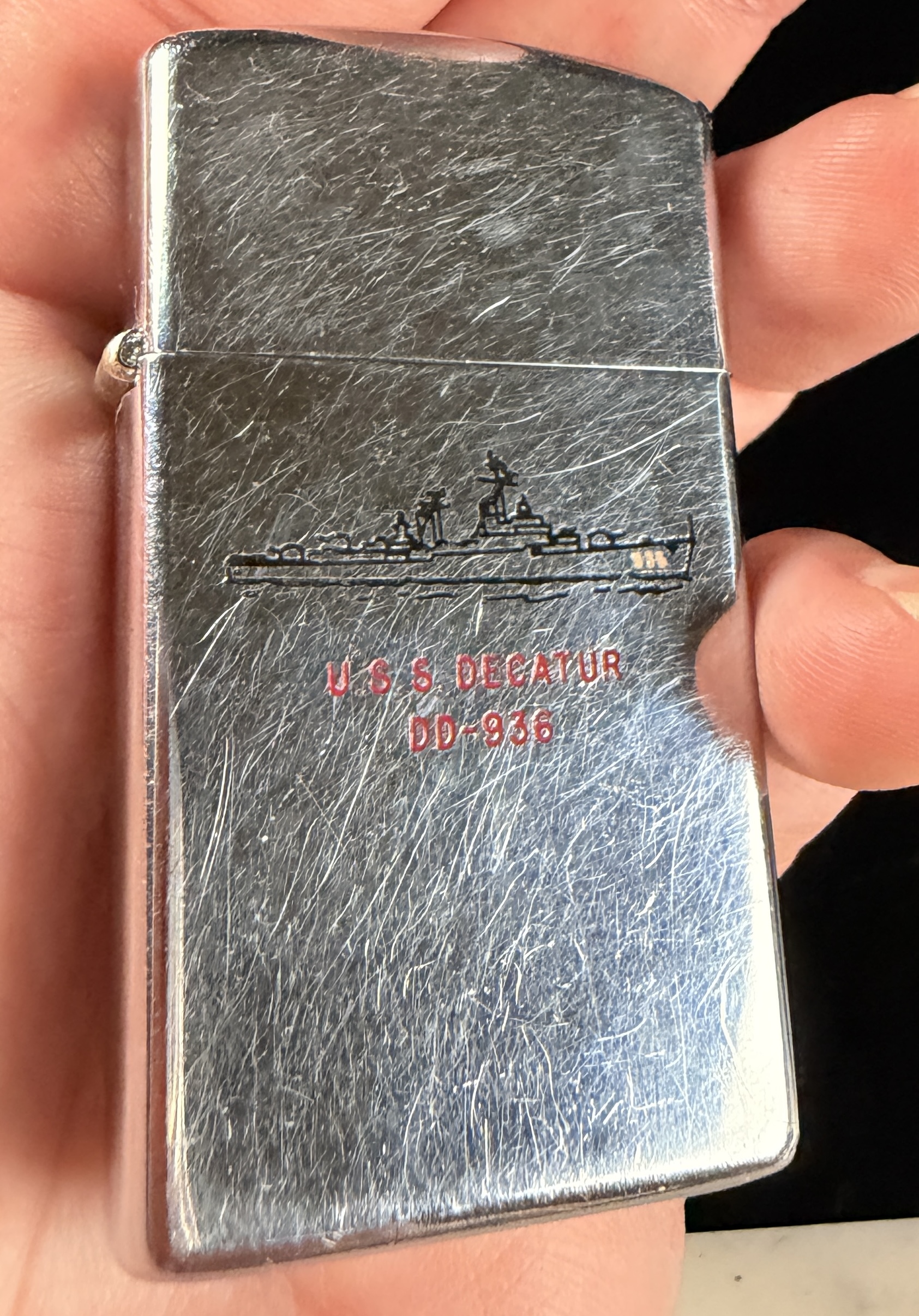 Vintage US Navy Zippo Windproof Lighter USS Decatur DD-936