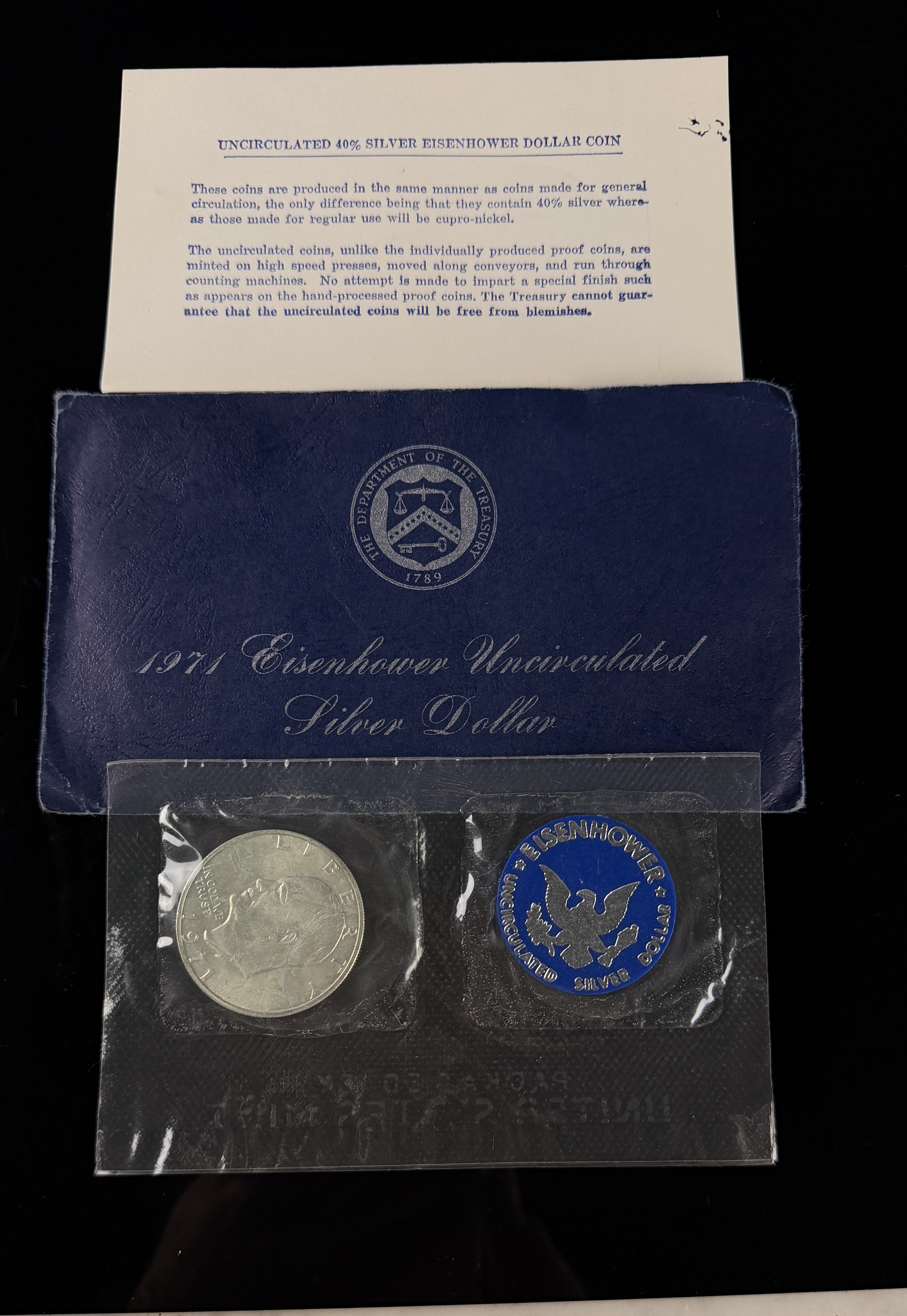 US 1971-S Eisenhower Uncirculated 40% Silver Dollar