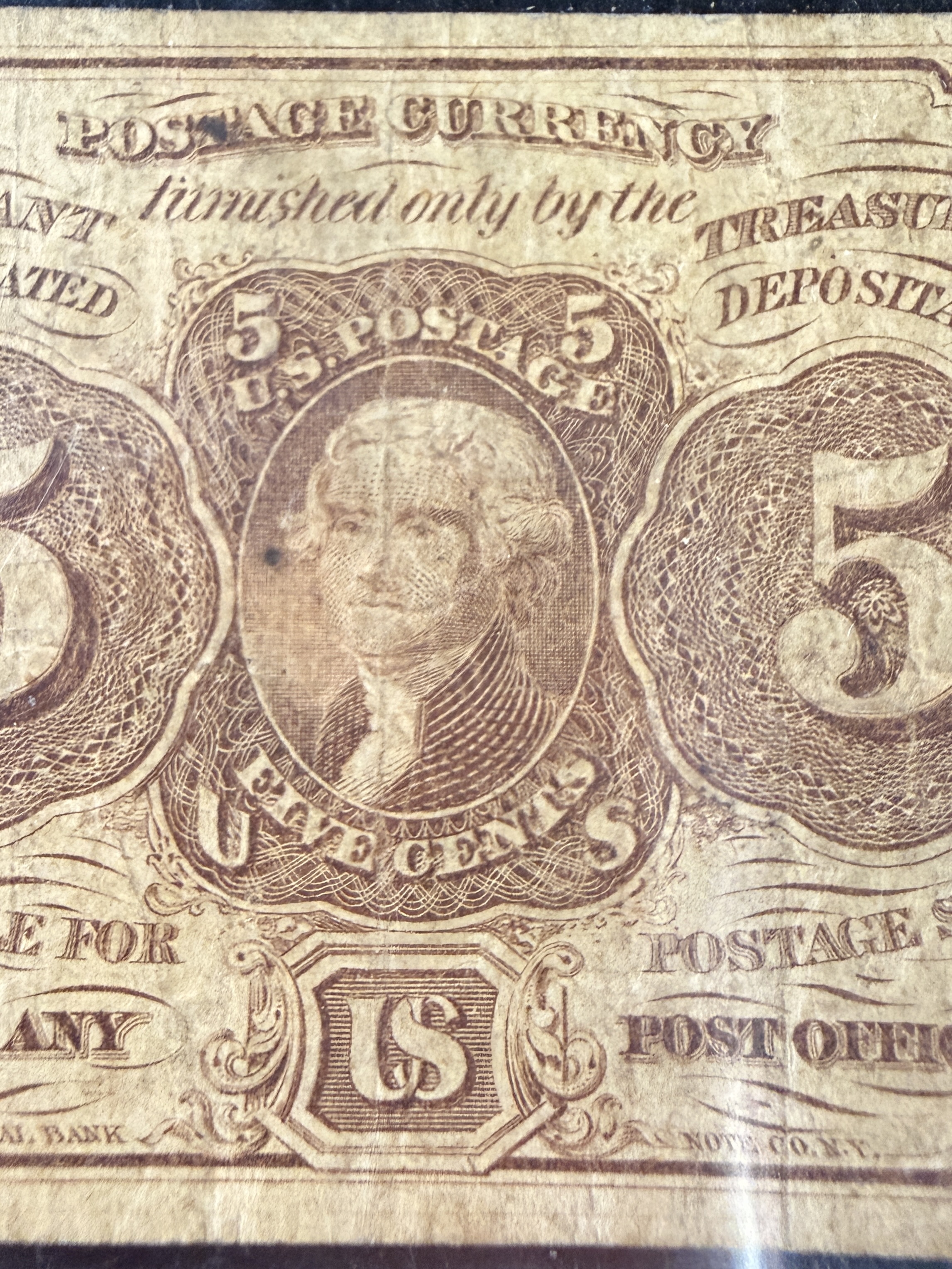 US 1862 5-Cent First Issue Postage Fractional Currency Note Fr 1230