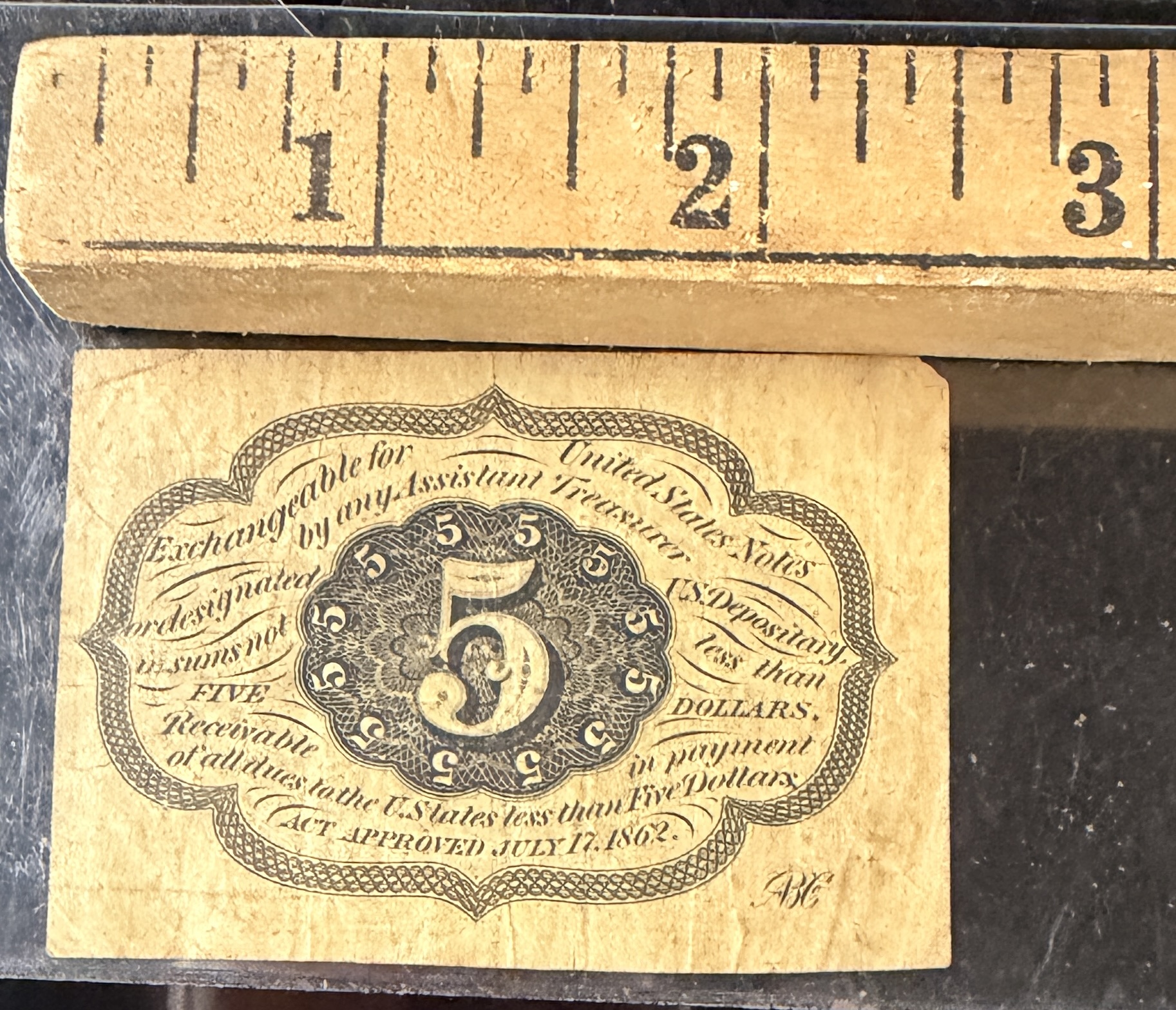 US 1862 5-Cent First Issue Postage Fractional Currency Note Fr 1230