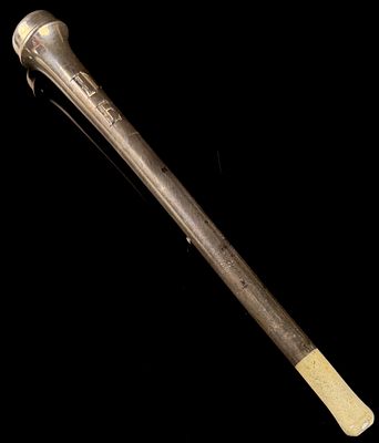 Silver Telescoping Cigarette Holder with Ejector Mechanism and Monogram DE. A mid-20th-century 