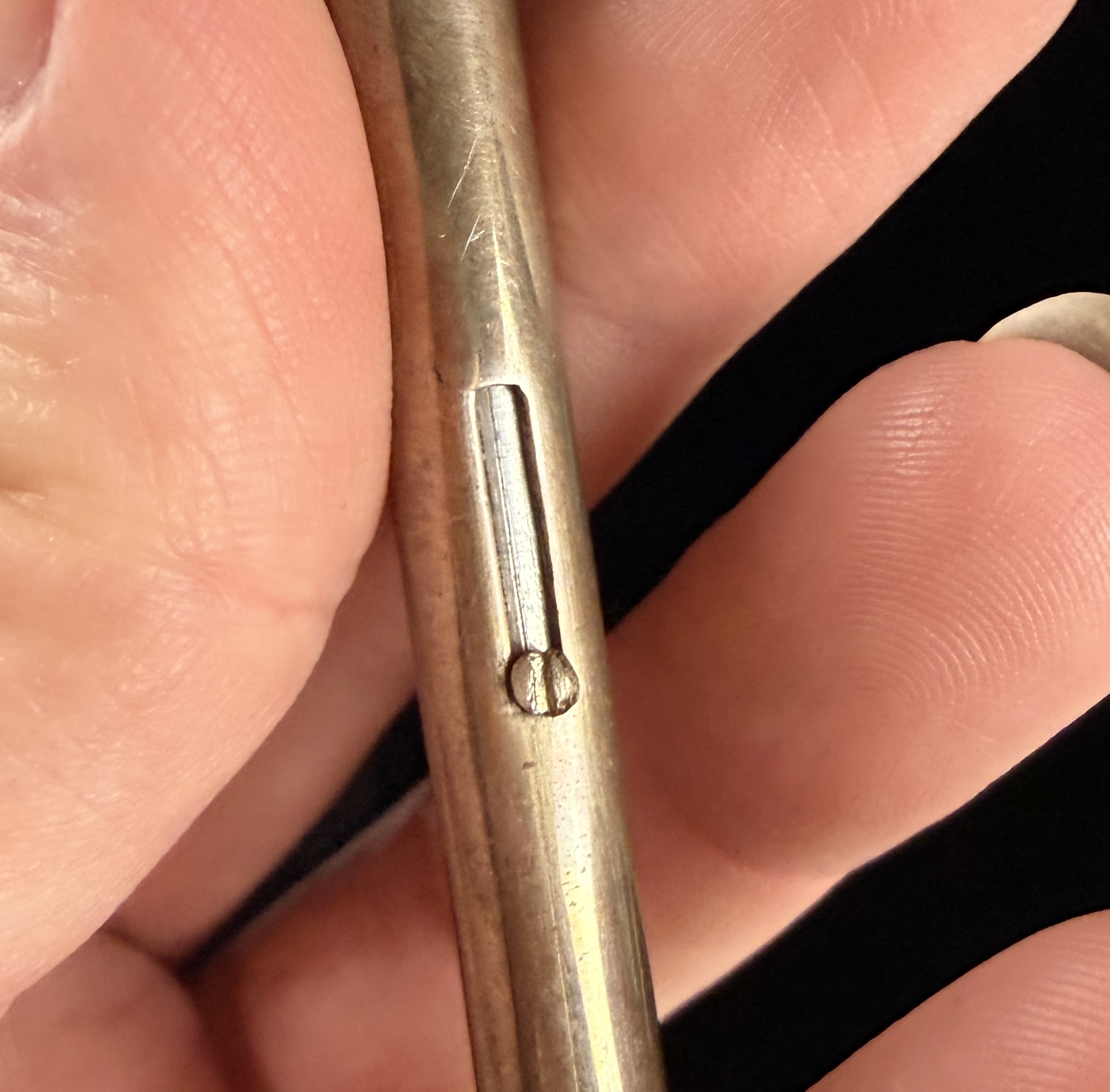 Silver Telescoping Cigarette Holder with Ejector Mechanism and Monogram DE