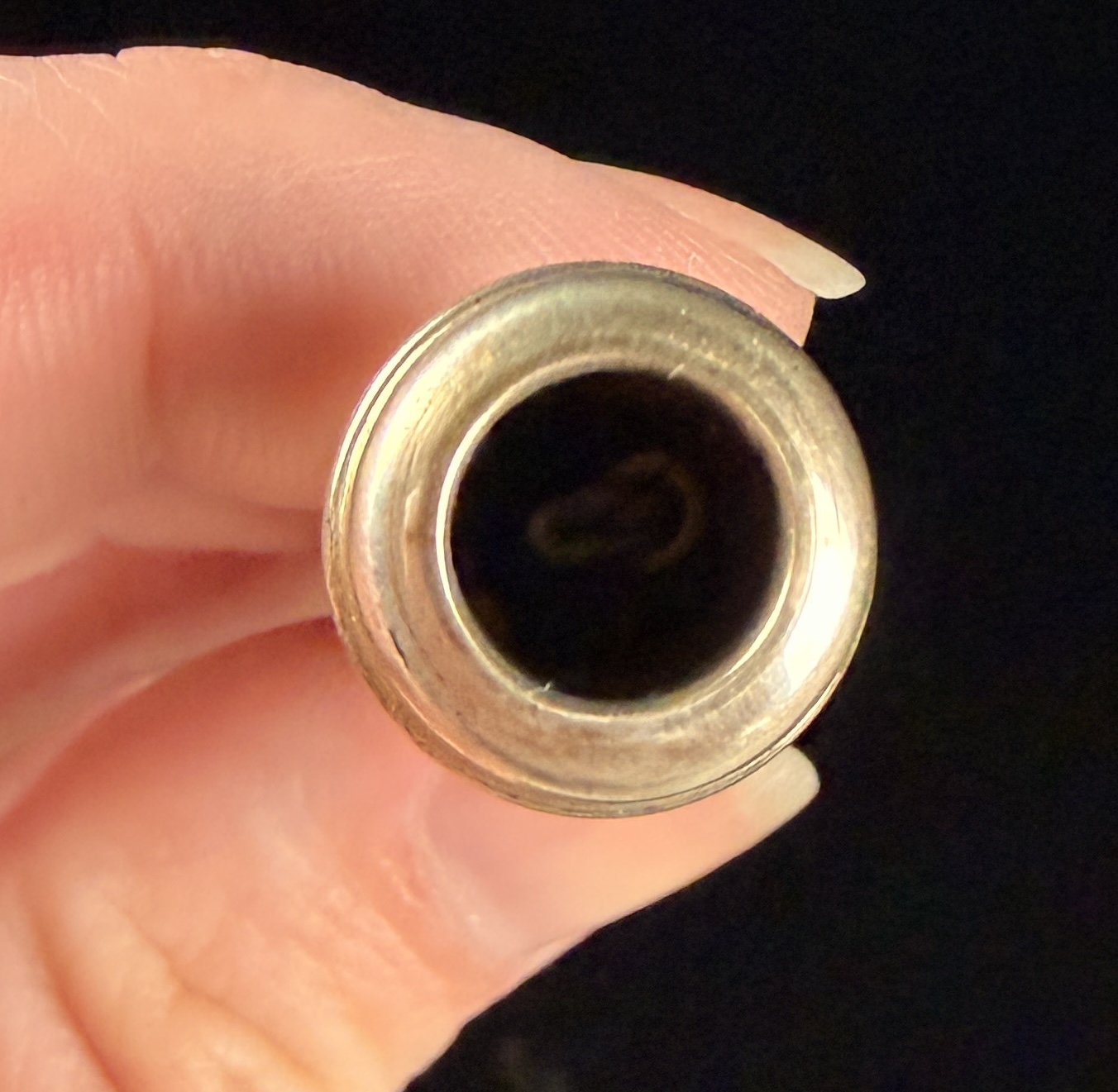 Silver Telescoping Cigarette Holder with Ejector Mechanism and Monogram DE