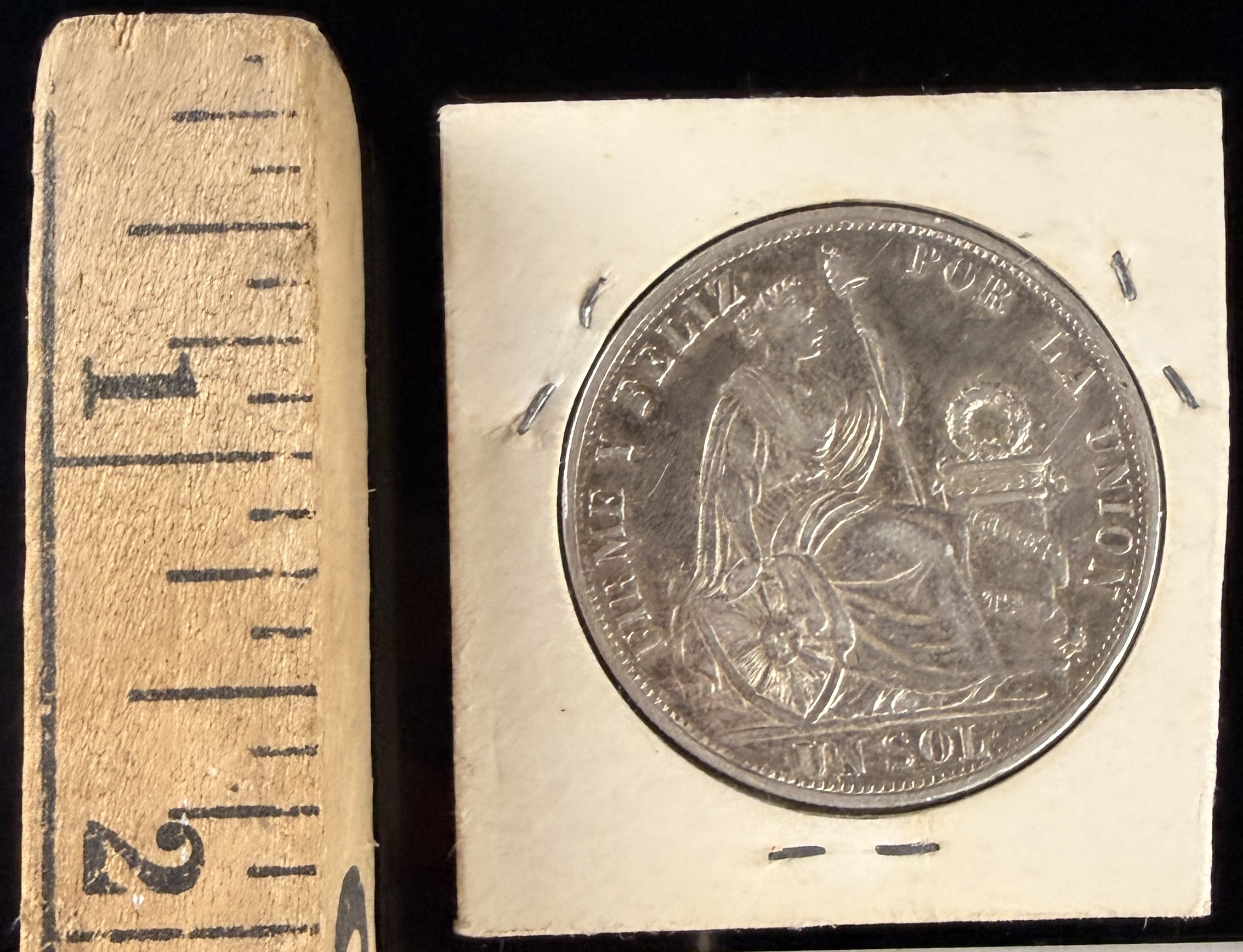 PE 1891 Lima 1 Sol Silver Coin KM 196.24
