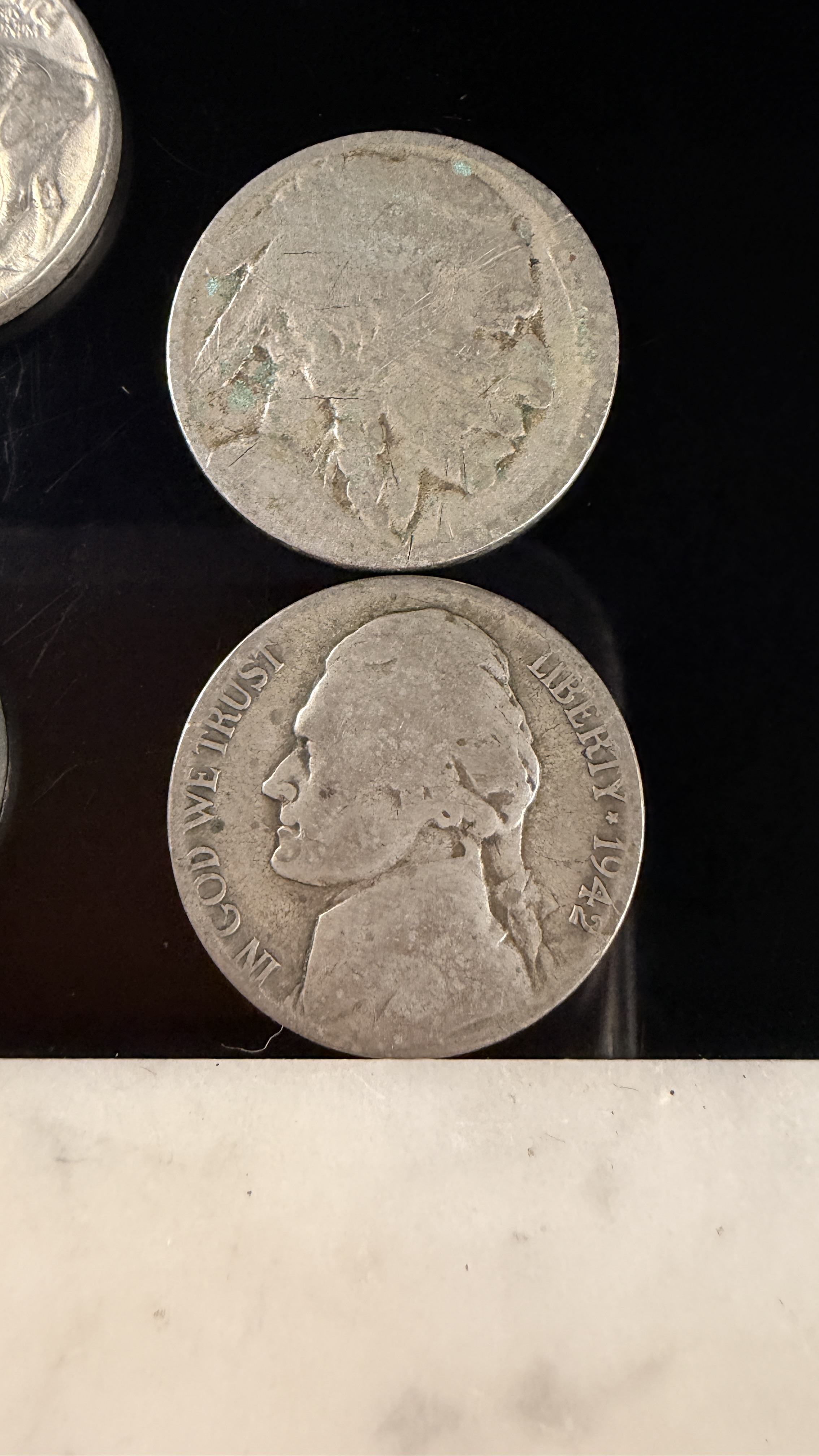 A Collection of US Buffalo and Jefferson Five-Cent Coins