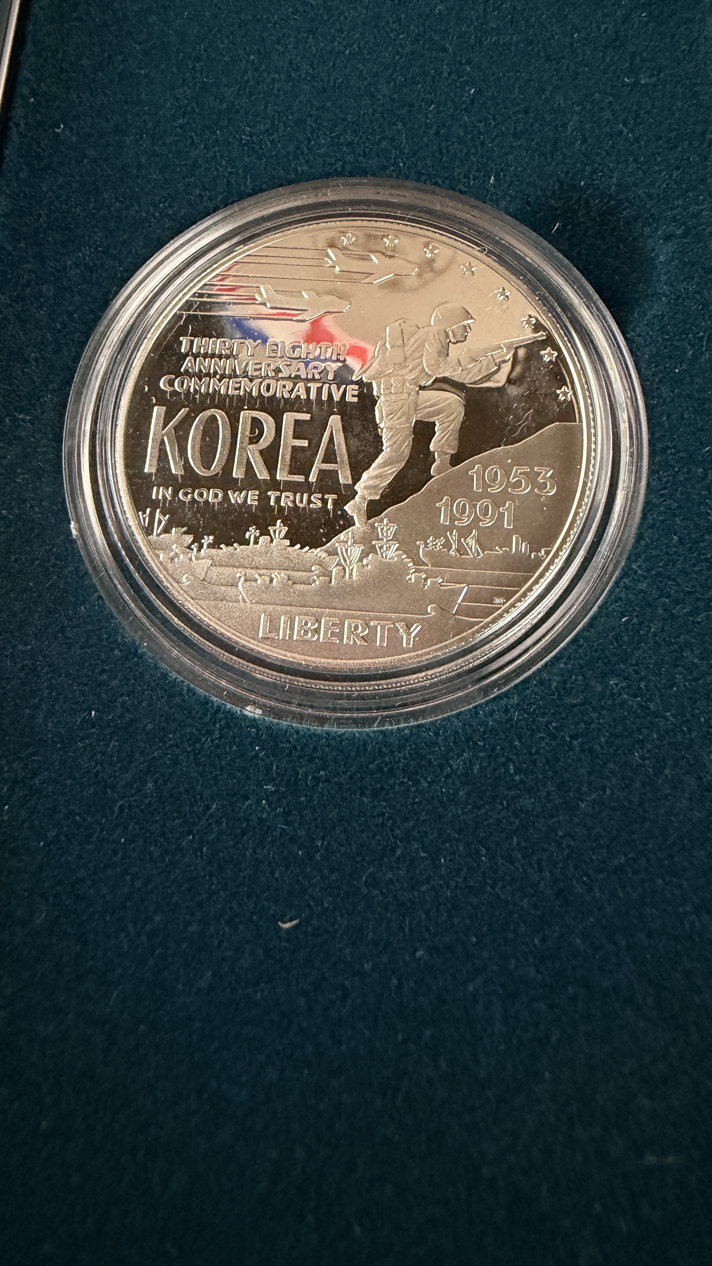 1991-P US Korean War Memorial Commemorative Proof Silver Dollar