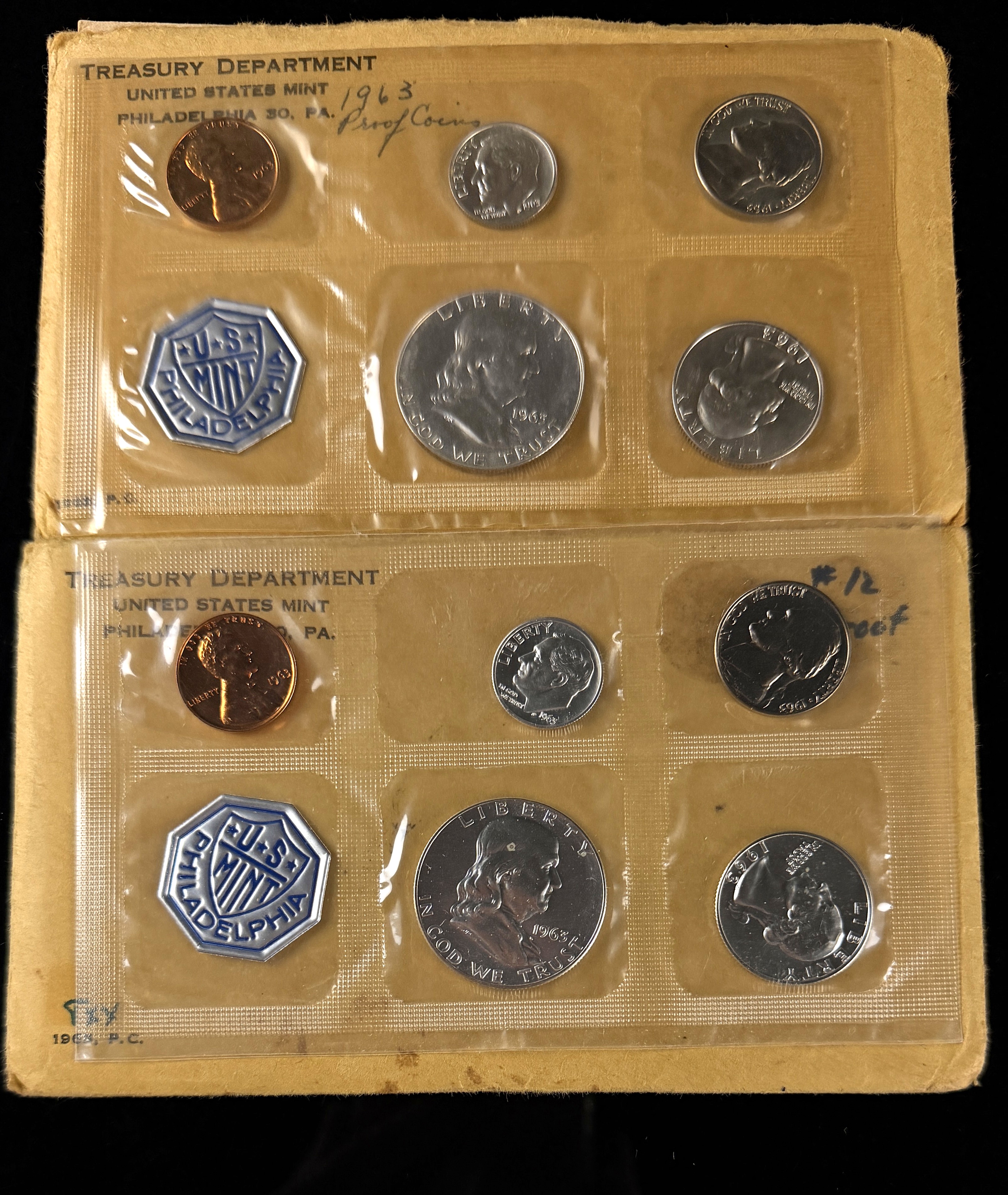 A Pair of 1963 US Proof Sets in Original Mint Packaging