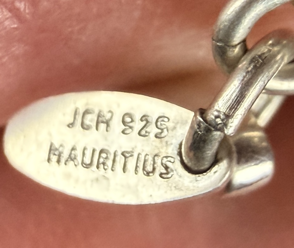 JCM Mauritius Sterling Silver Religious Cross Charm Bracelet