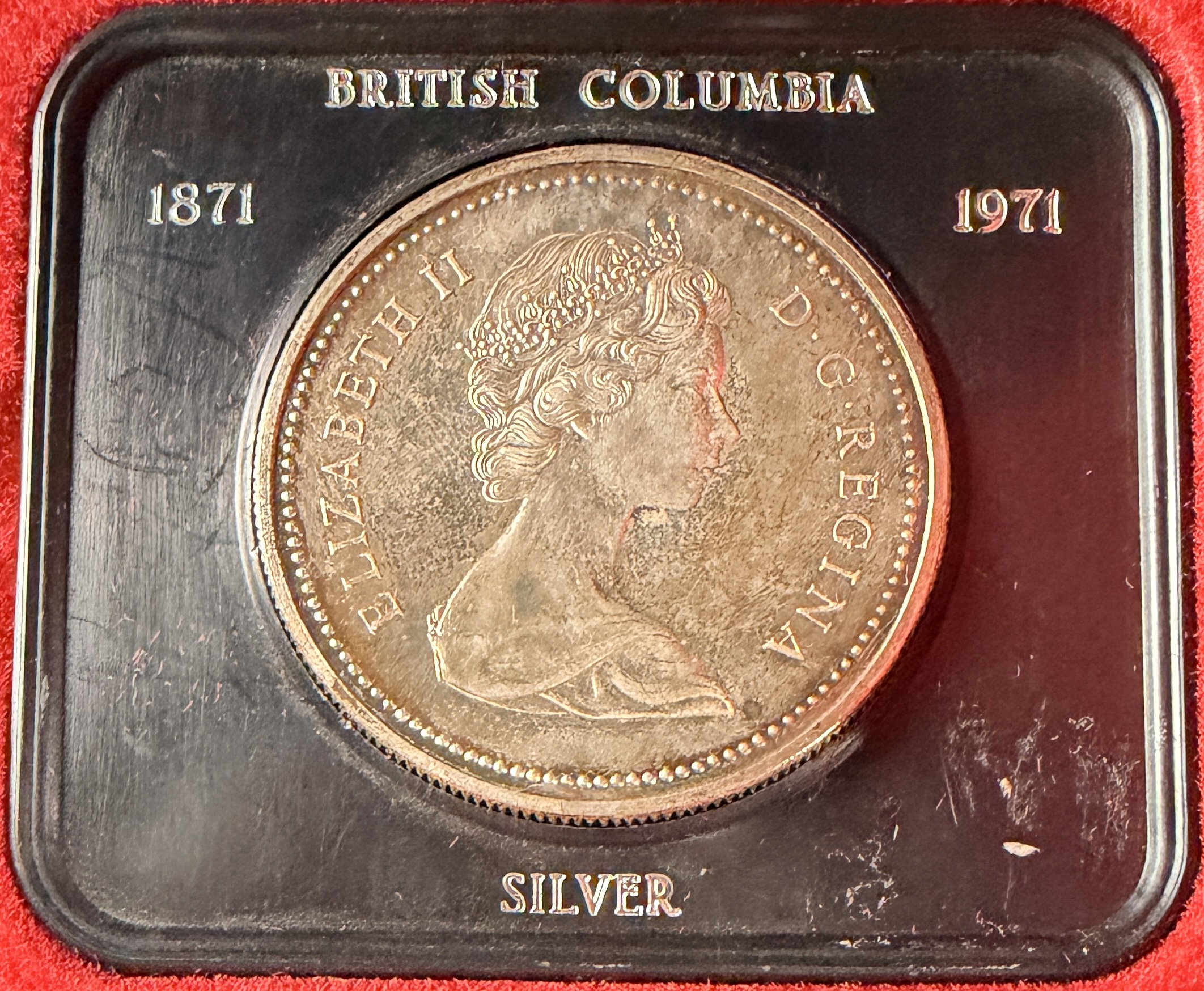 1971 CA Silver Dollar, British Columbia Centennial