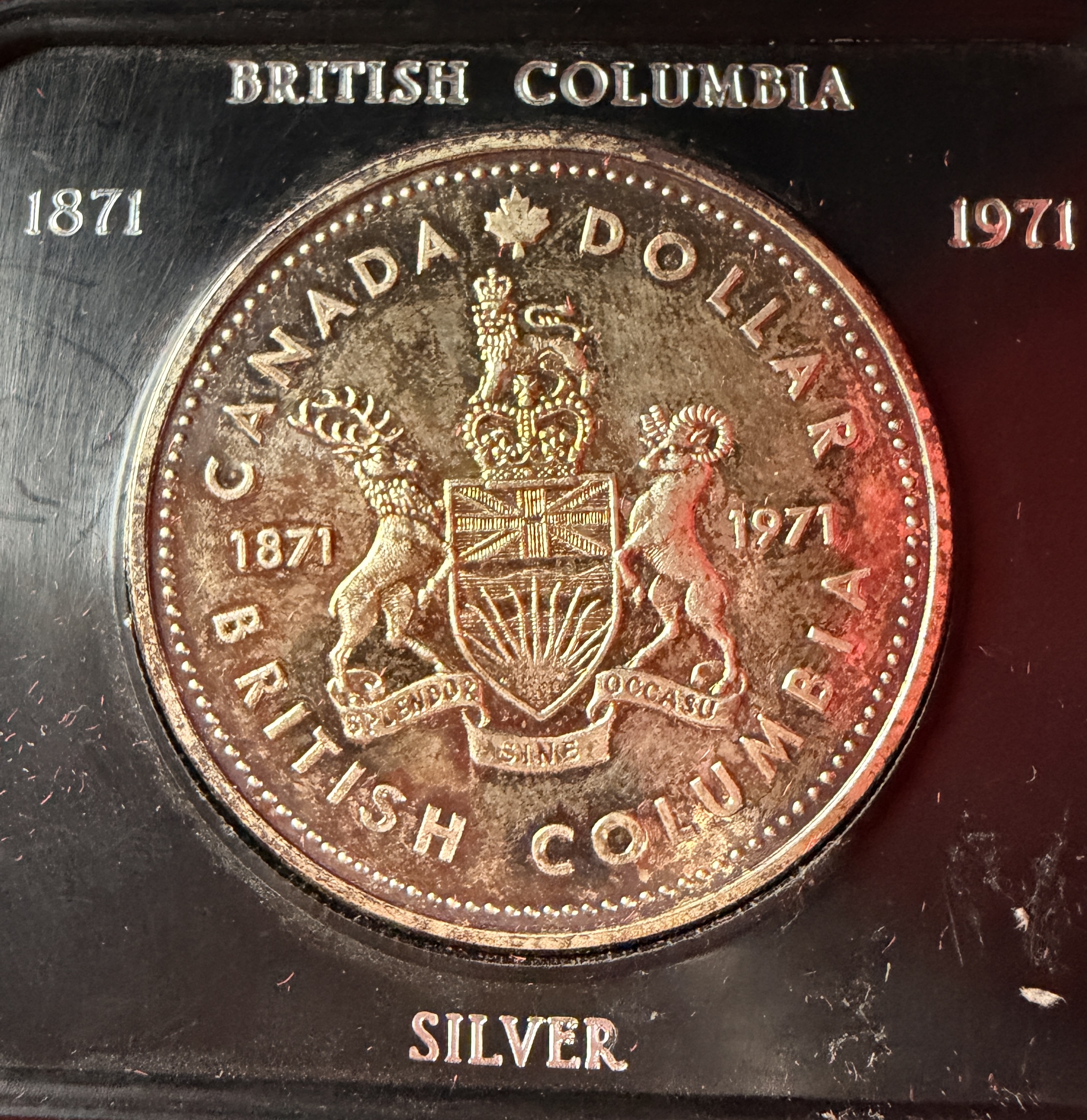 1971 CA Silver Dollar, British Columbia Centennial