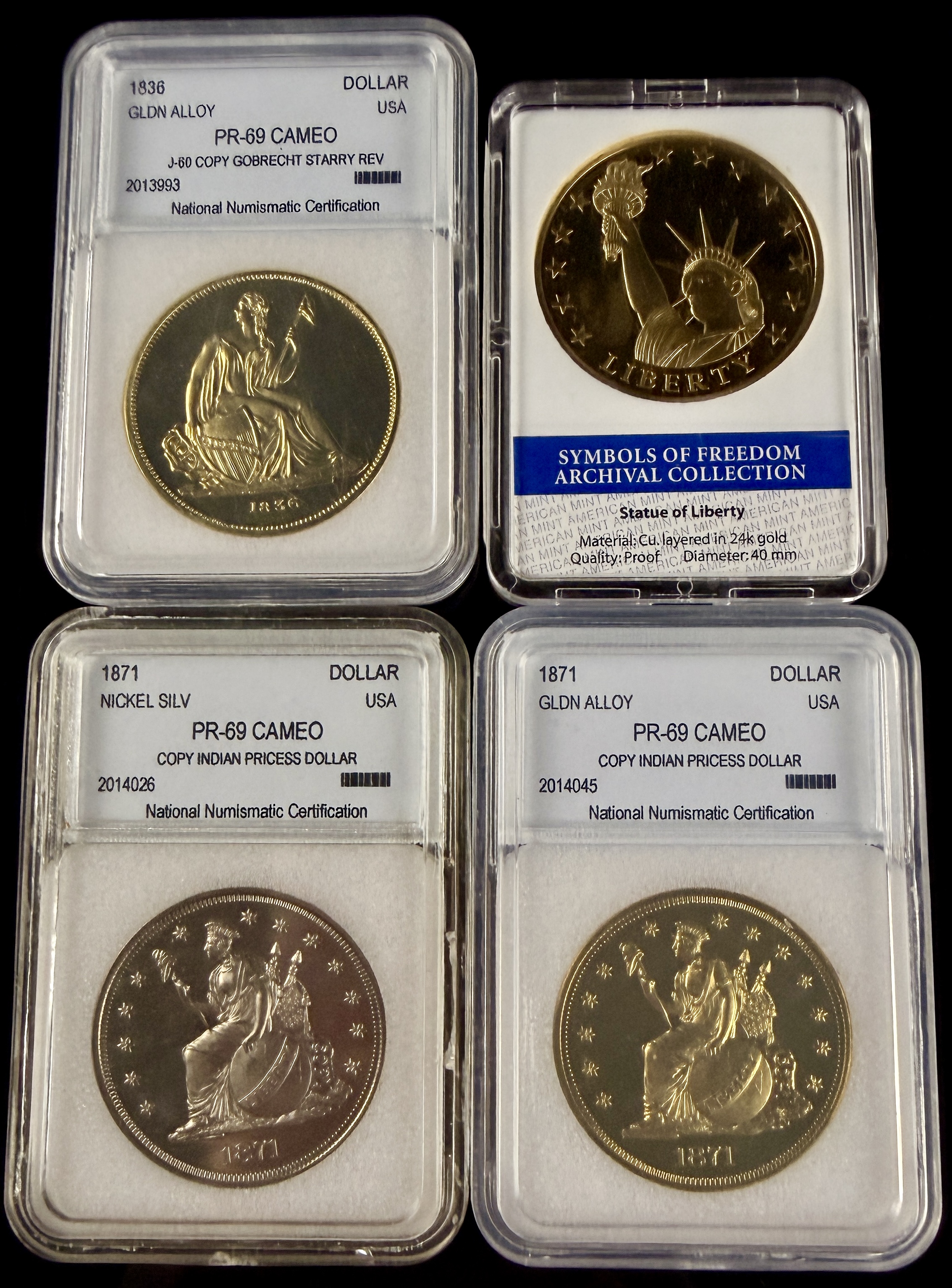 A Collection of Modern US Coin Replicas and a Commemorative Medal