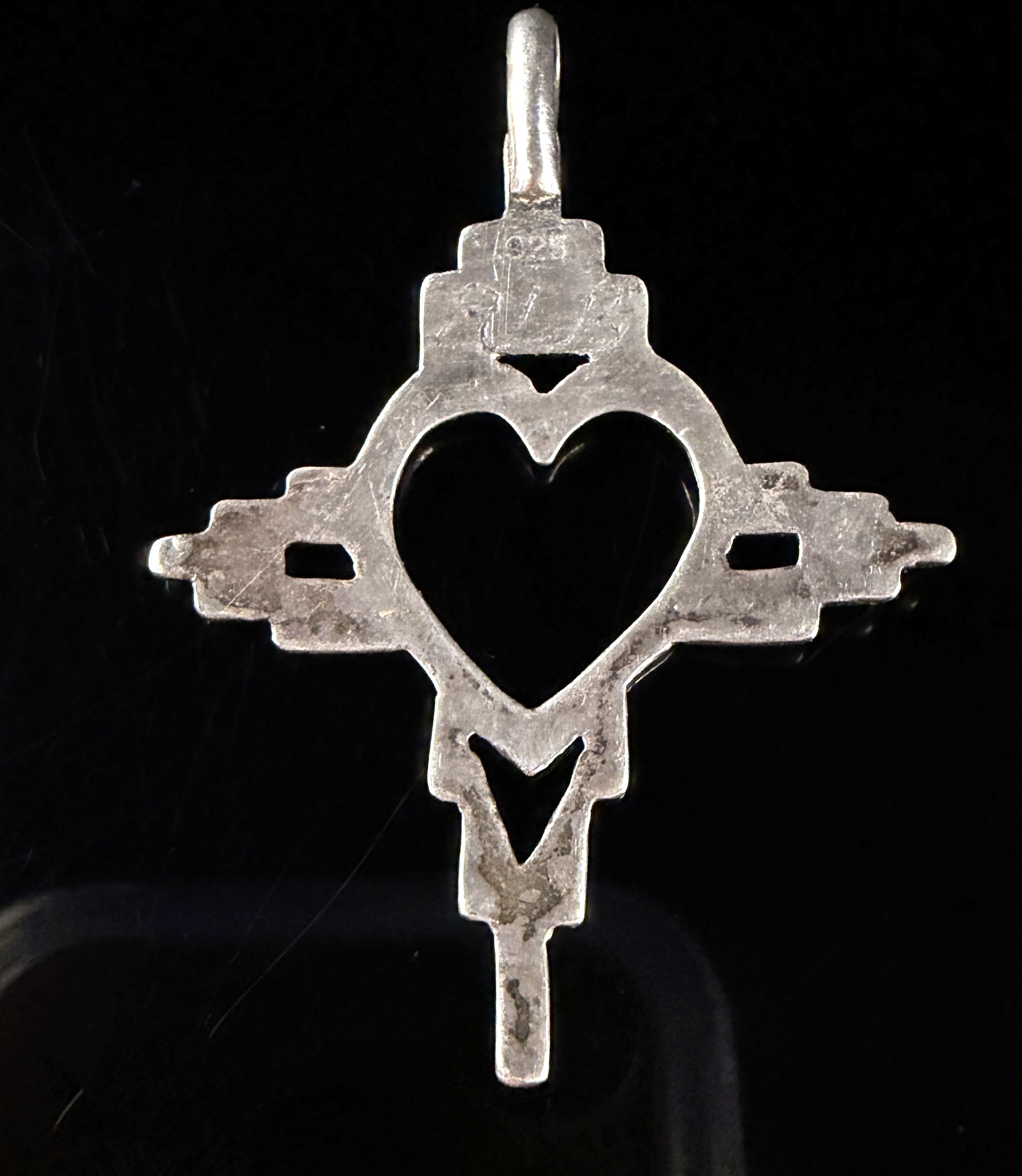 Sterling Silver Zia Heart Sun Symbol New Mexico Pendant