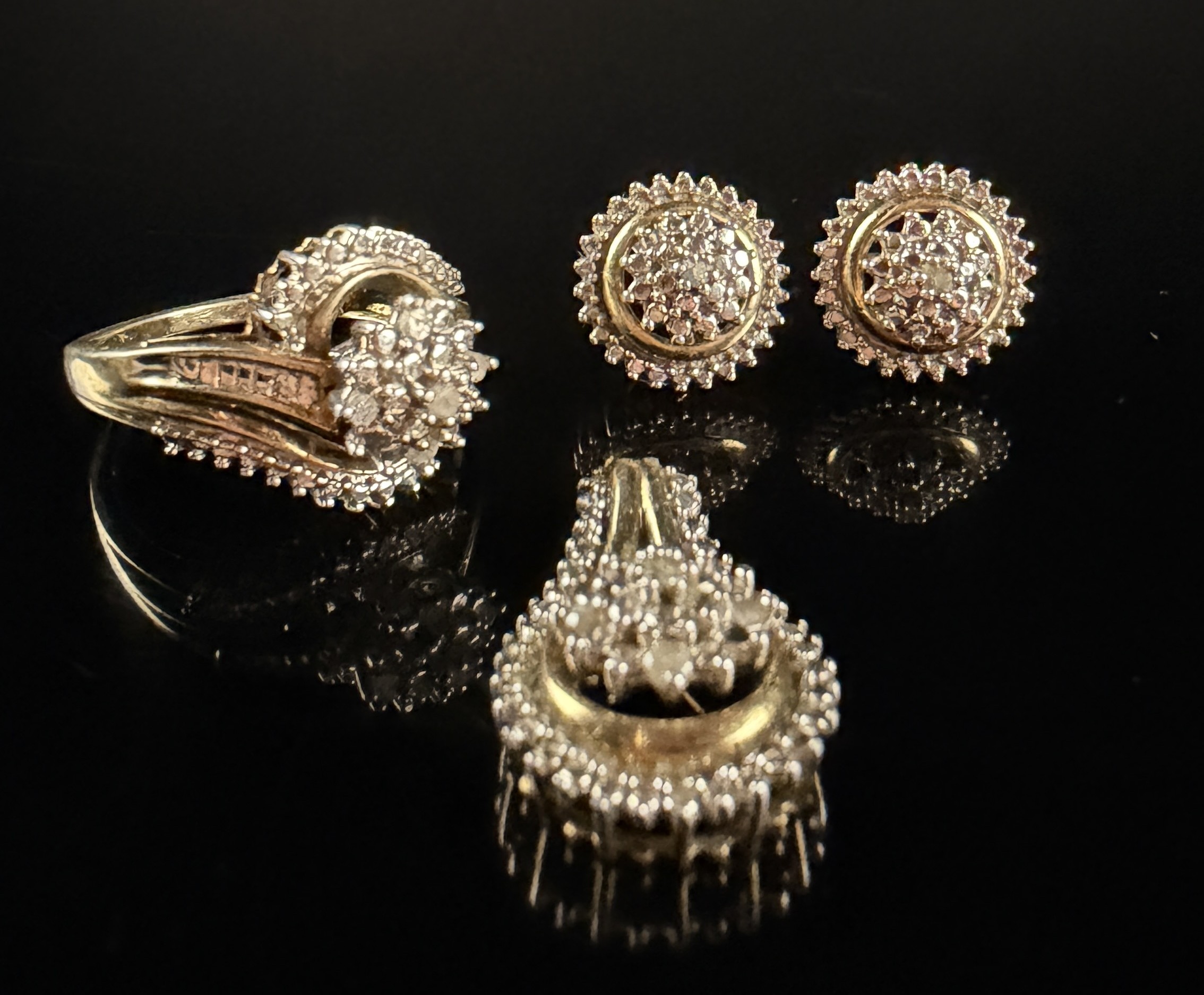 An Assortment of Gold-Plated Sterling Silver and Colorless Accent Stone Jewelry