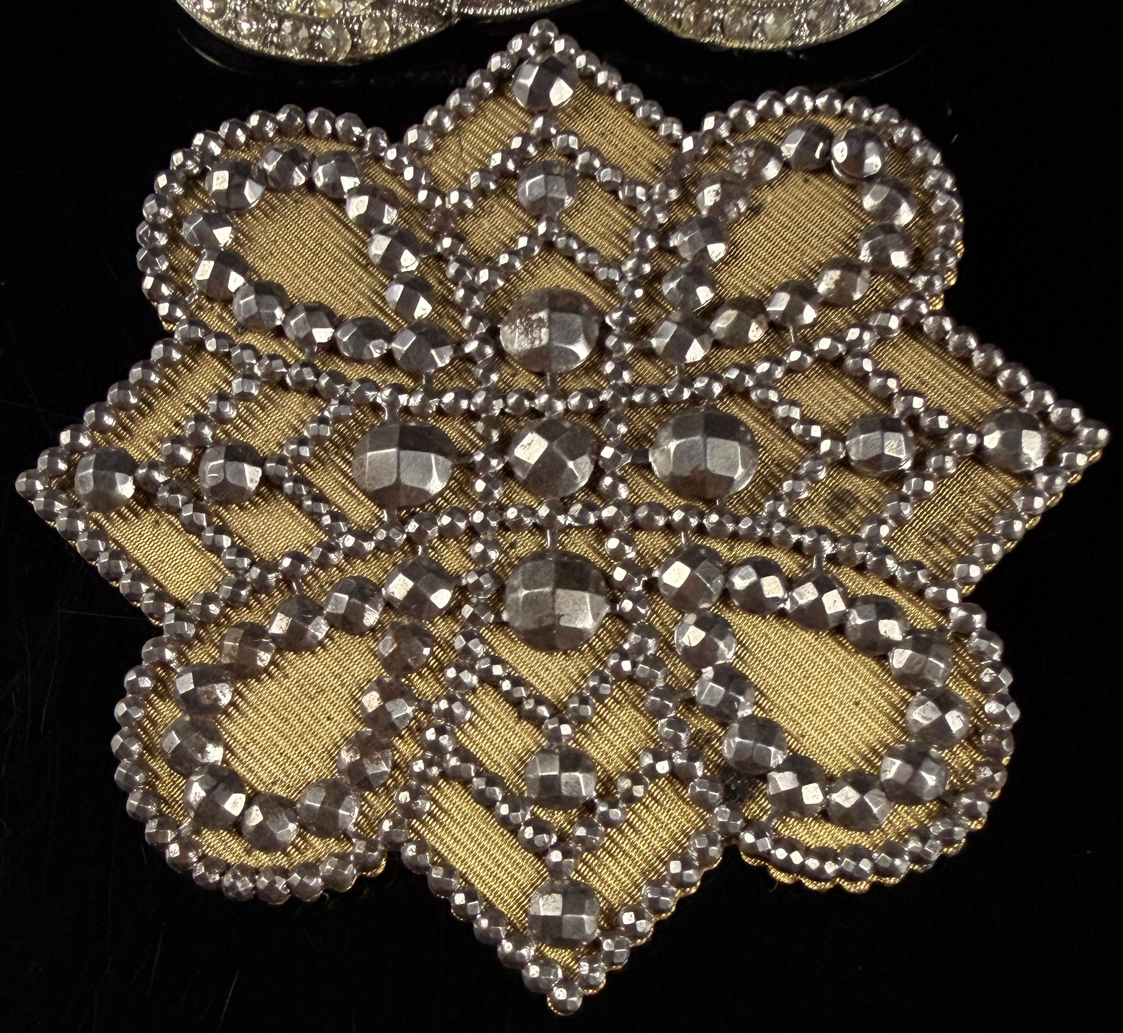 Two Vintage Brooches Including an Art Deco Style Rhinestone Knot and a Victorian Style Cut Steel Sash Pin