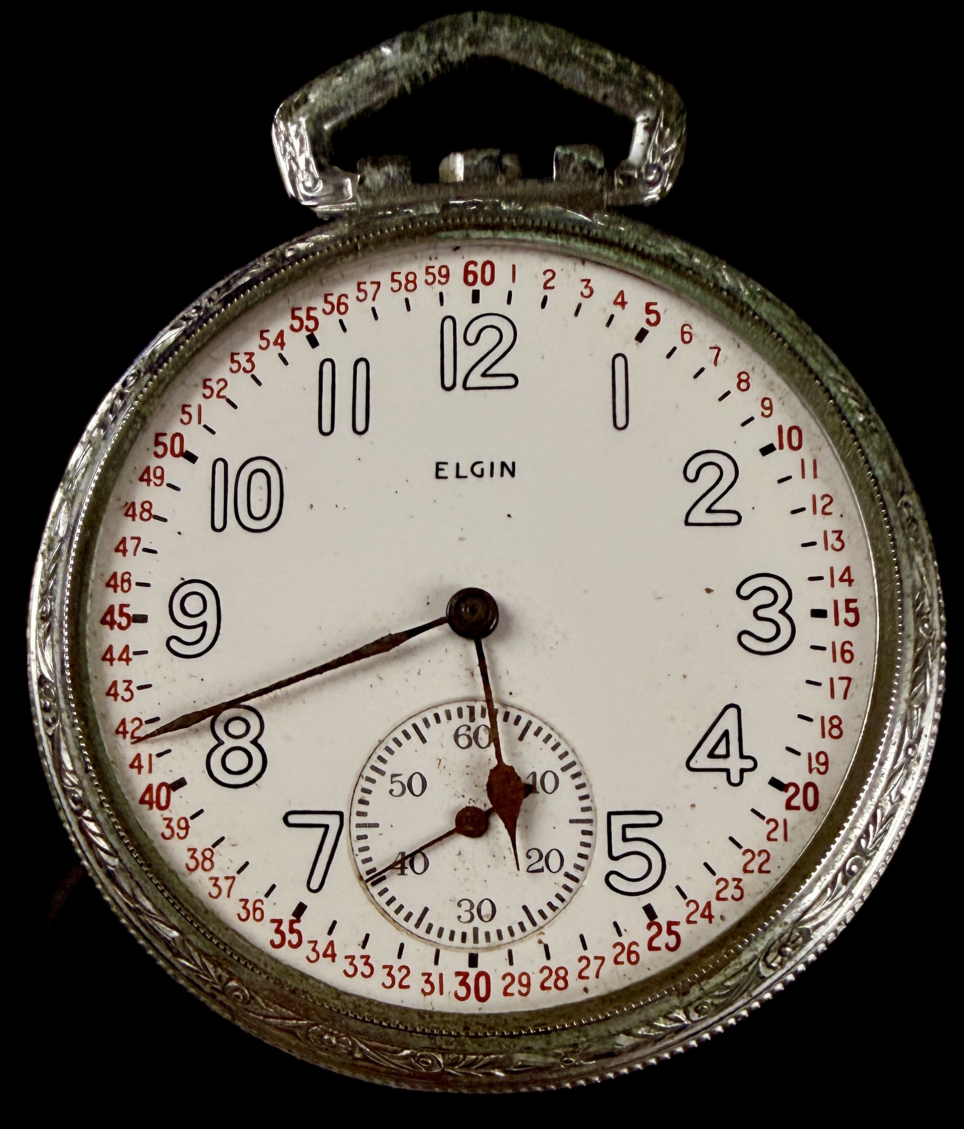Elgin Size 12 Open Face Pocket Watch with Montgomery Dial