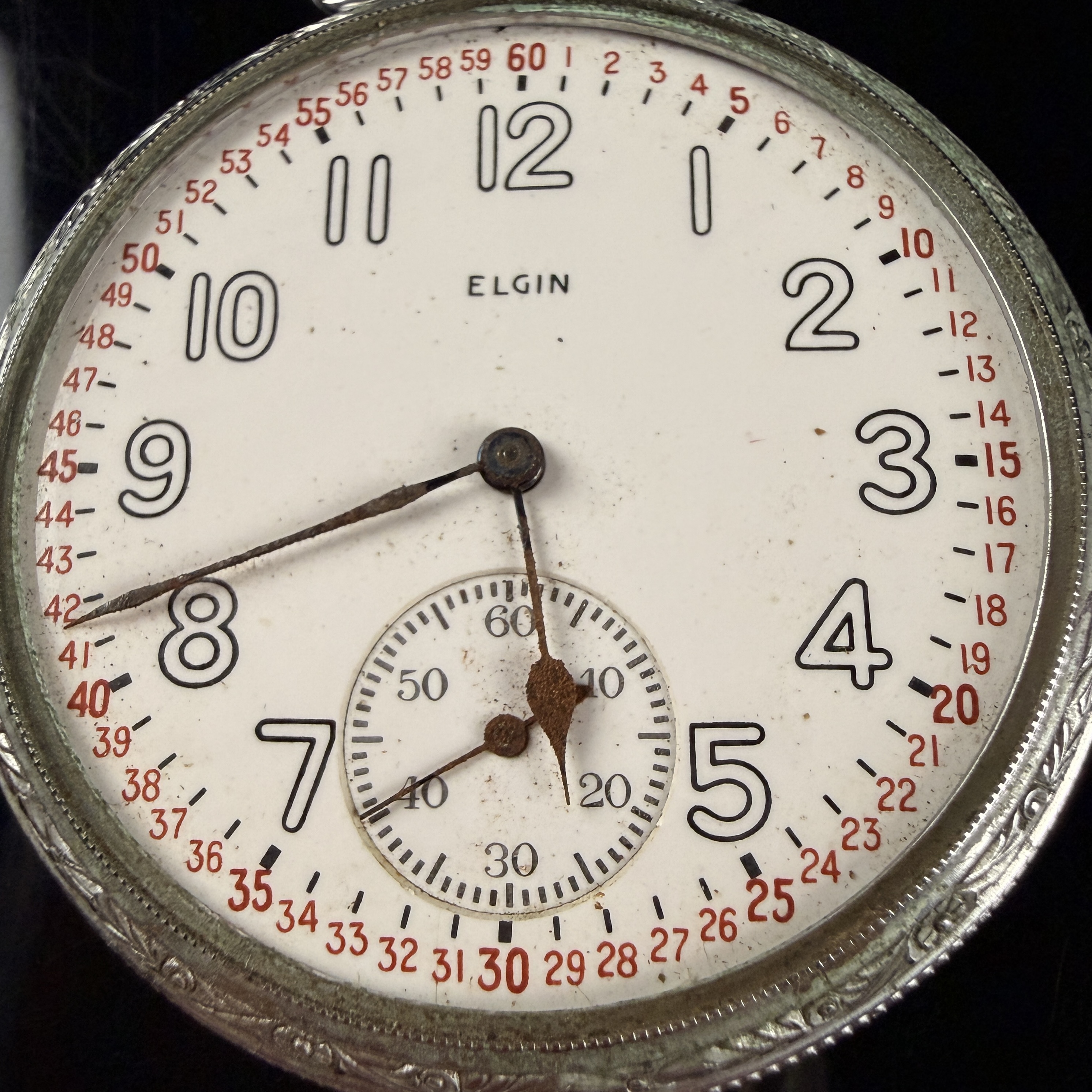 Elgin Size 12 Open Face Pocket Watch with Montgomery Dial