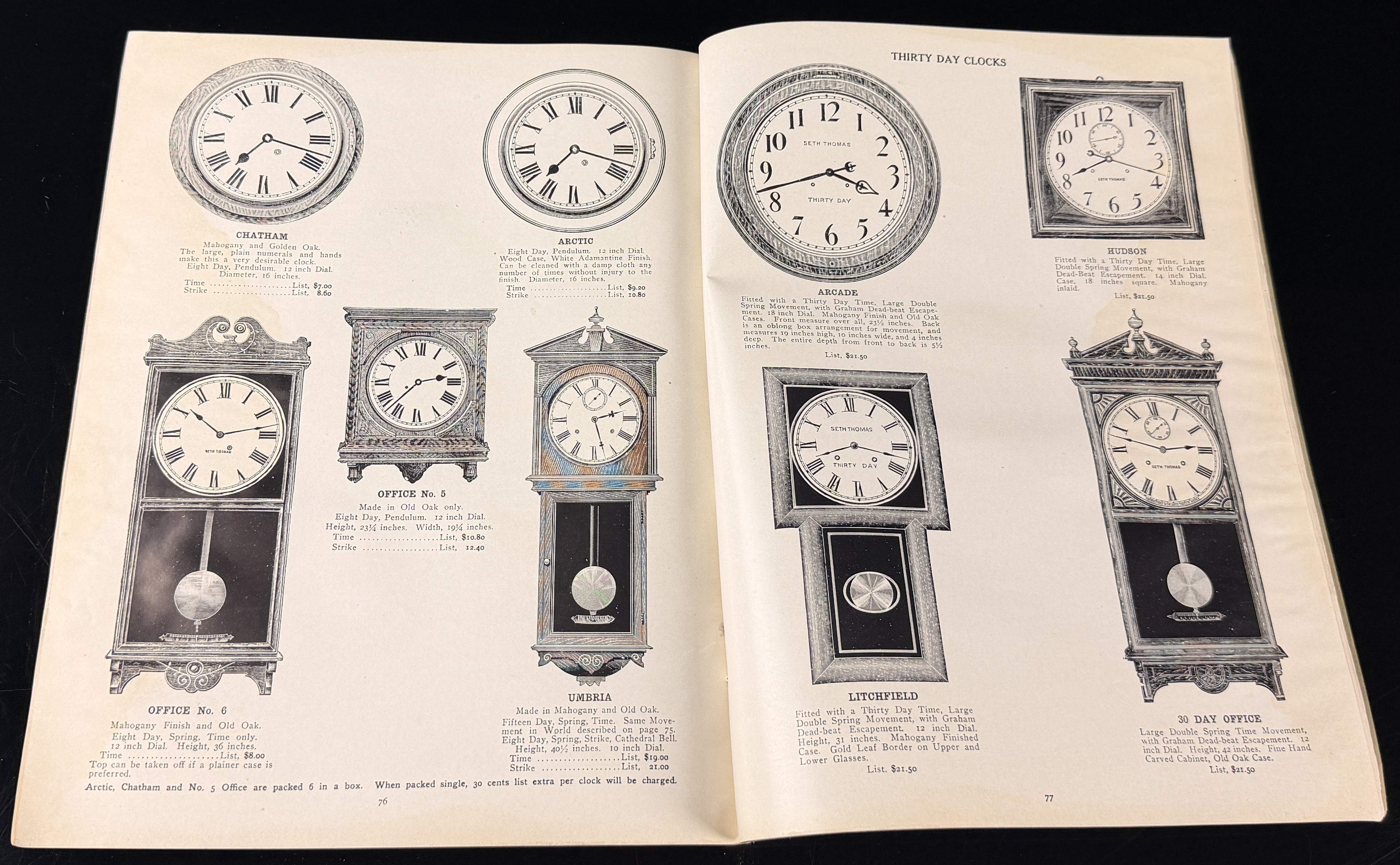 Seth Thomas Clock Co. Catalog No. 675, 1909