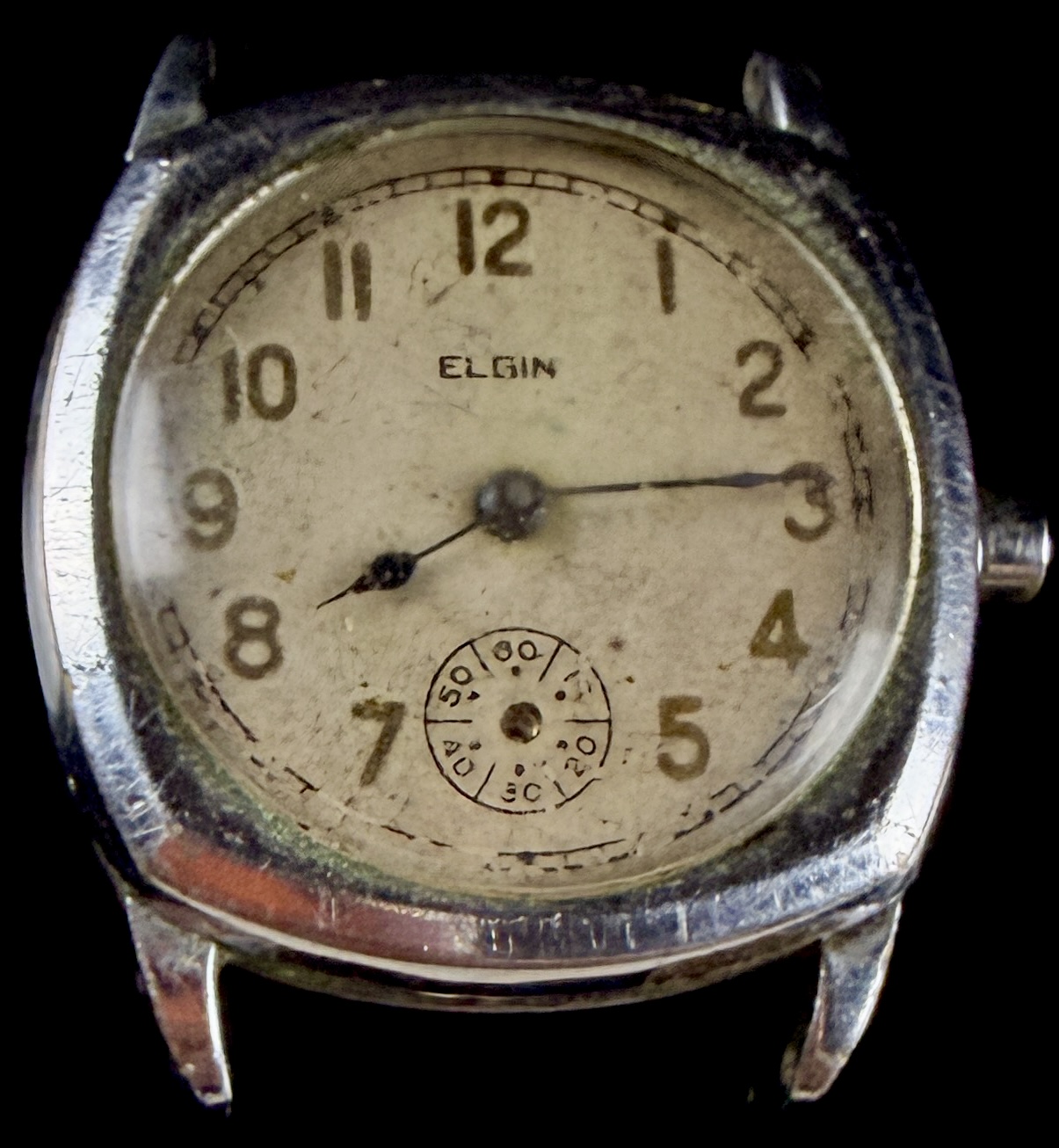 Vintage Elgin Cushion Case Manual Wind Wristwatch