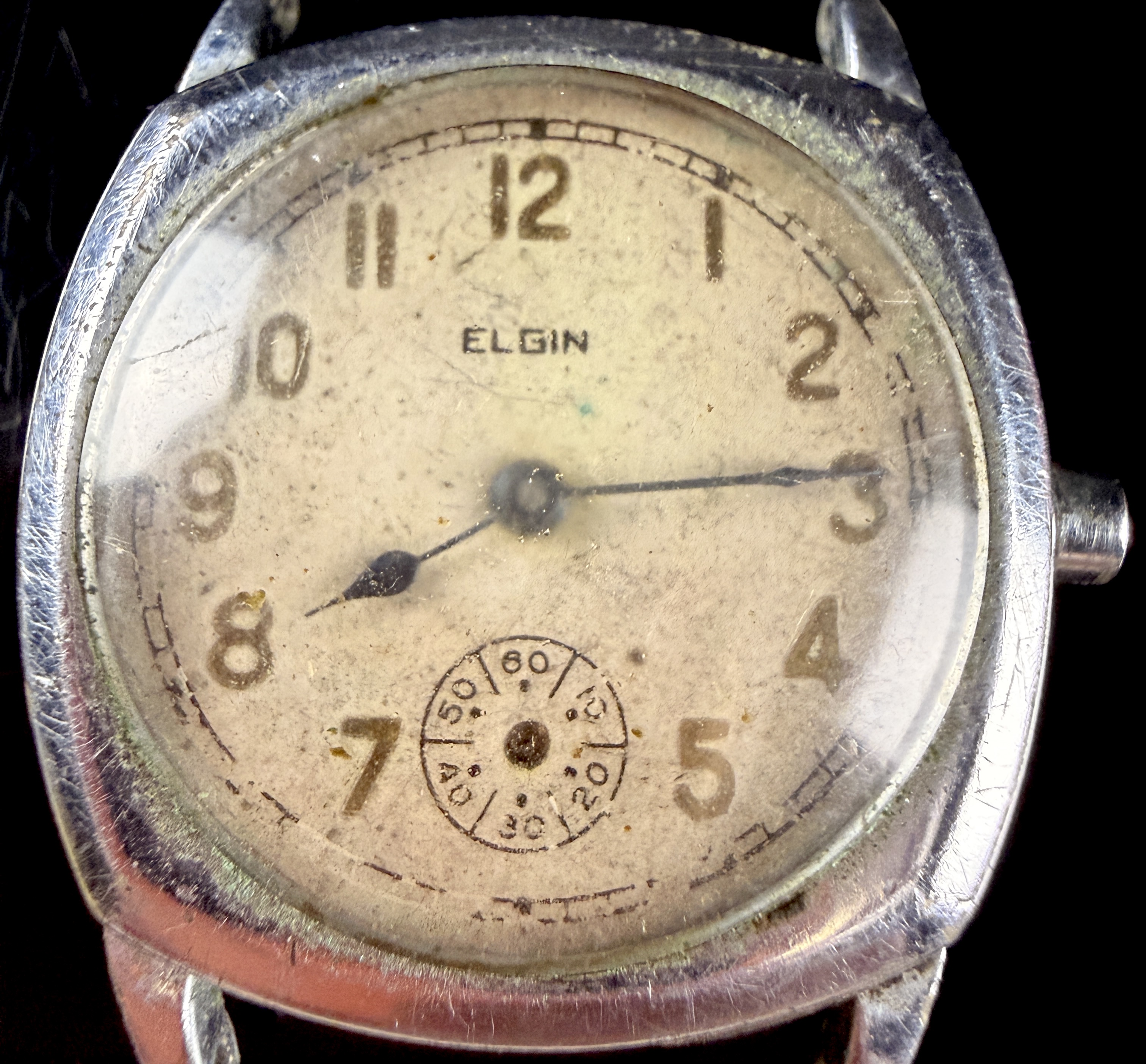Vintage Elgin Cushion Case Manual Wind Wristwatch