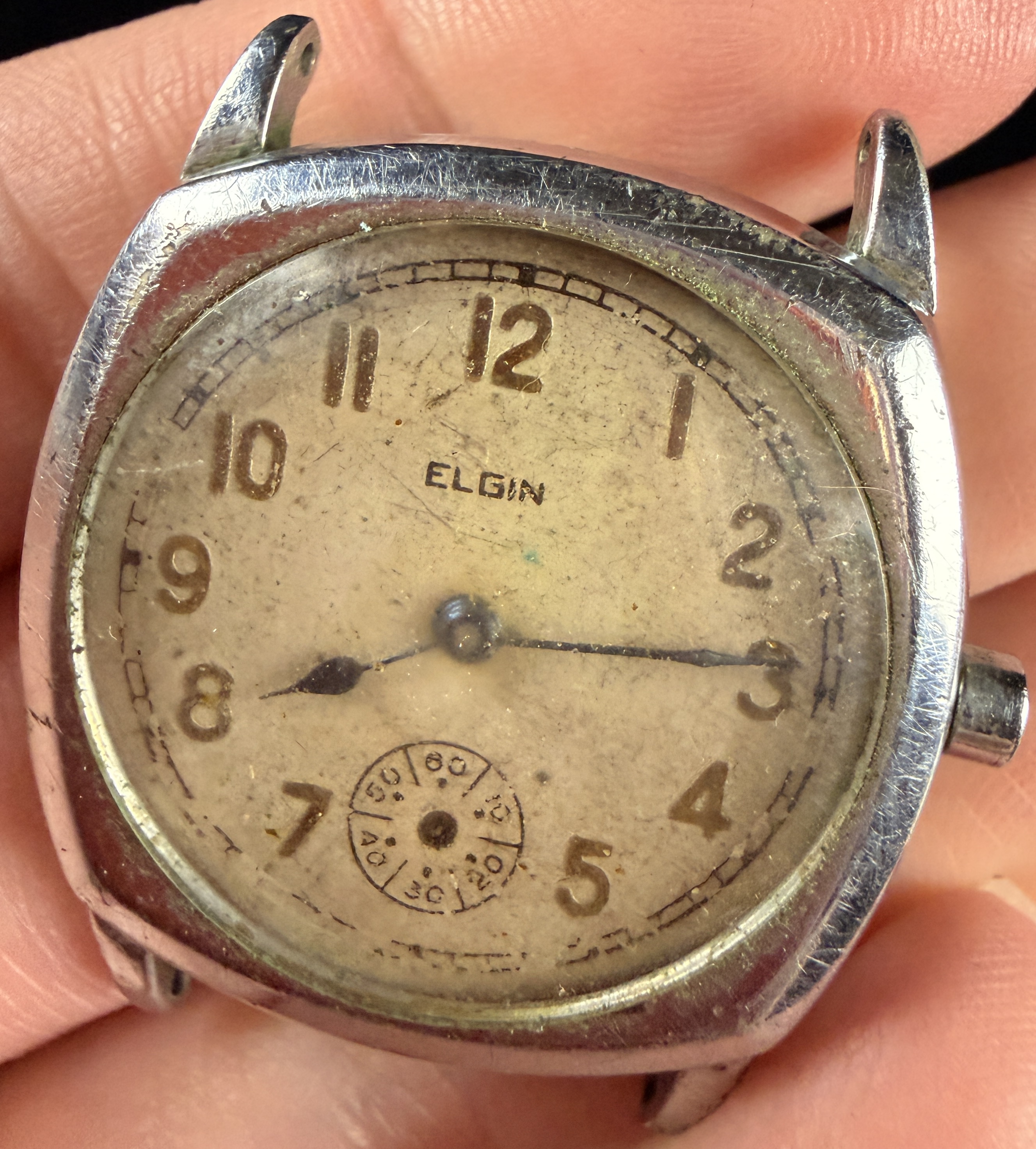 Vintage Elgin Cushion Case Manual Wind Wristwatch