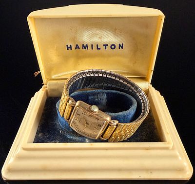 Vintage Hamilton Dewitt 10K Gold Filled Manual Wind Wristwatch with Original Box Runs. A vintage 