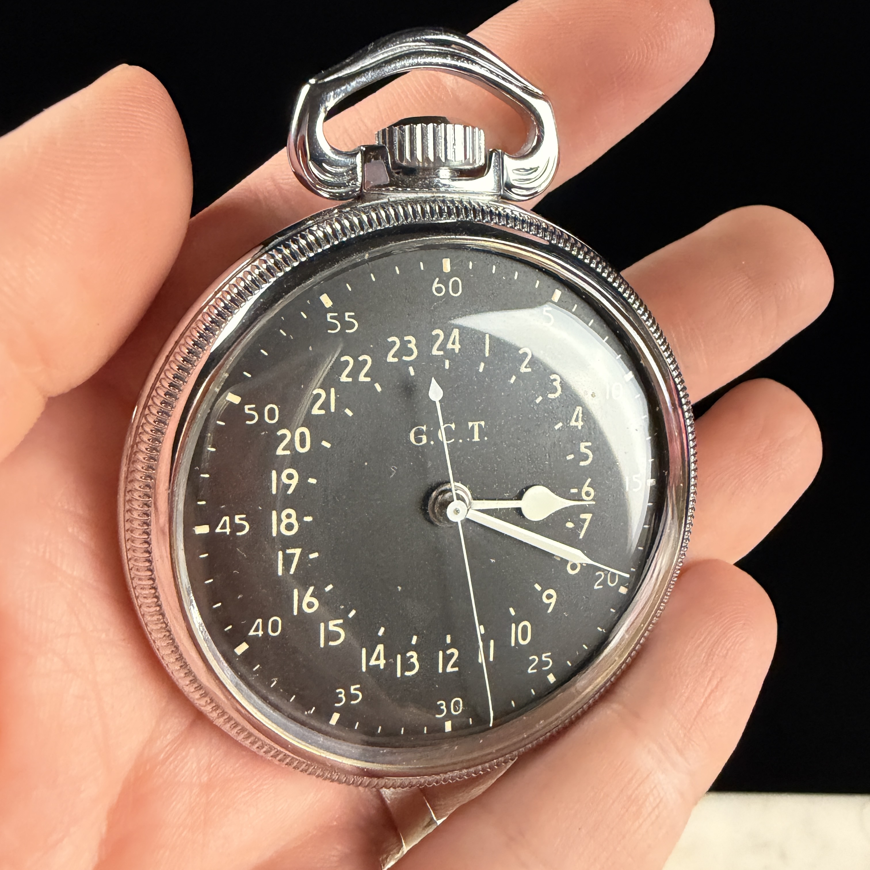 Hamilton Grade 4992B G.C.T. WWII US Military Navigation Pocket Watch