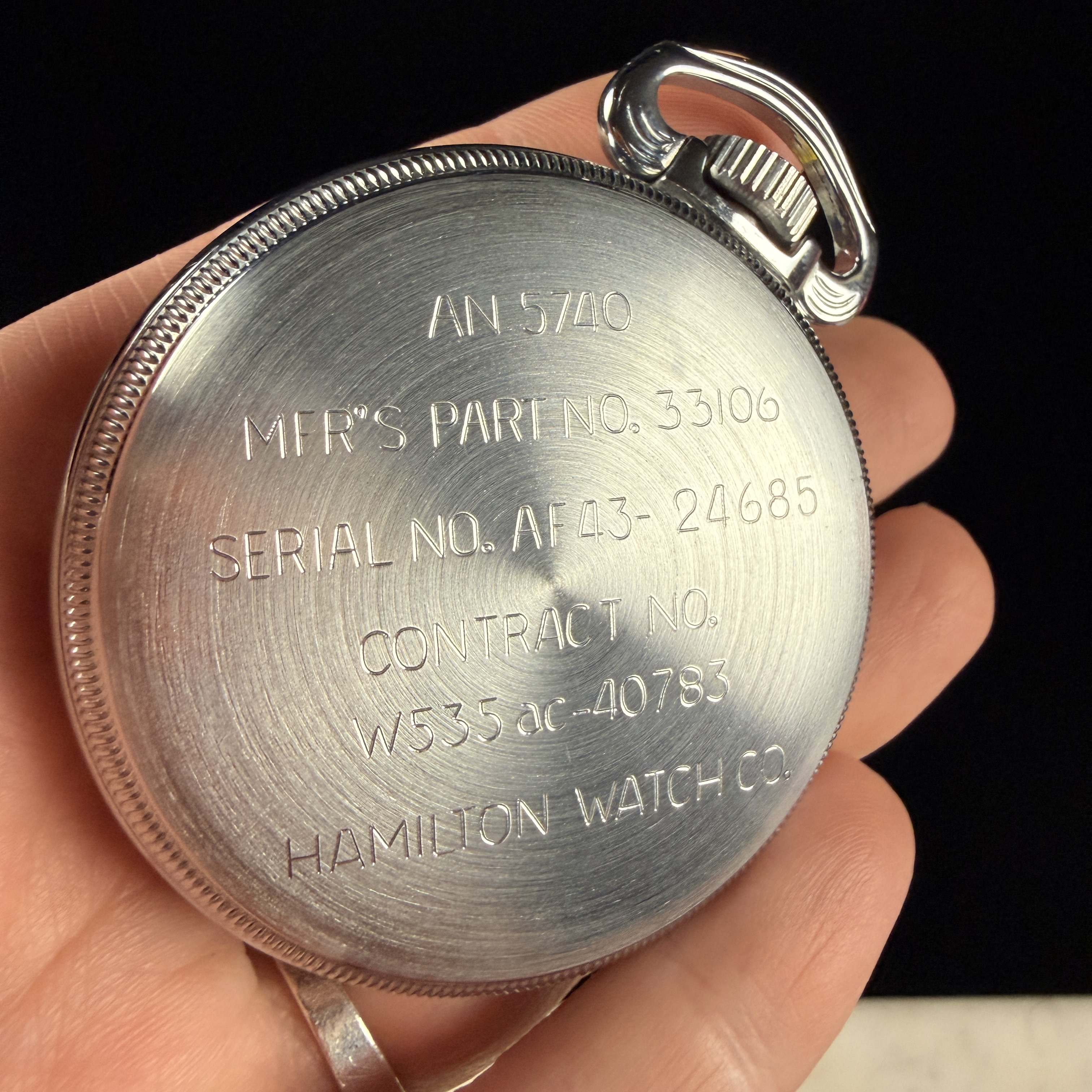 Hamilton Grade 4992B G.C.T. WWII US Military Navigation Pocket Watch