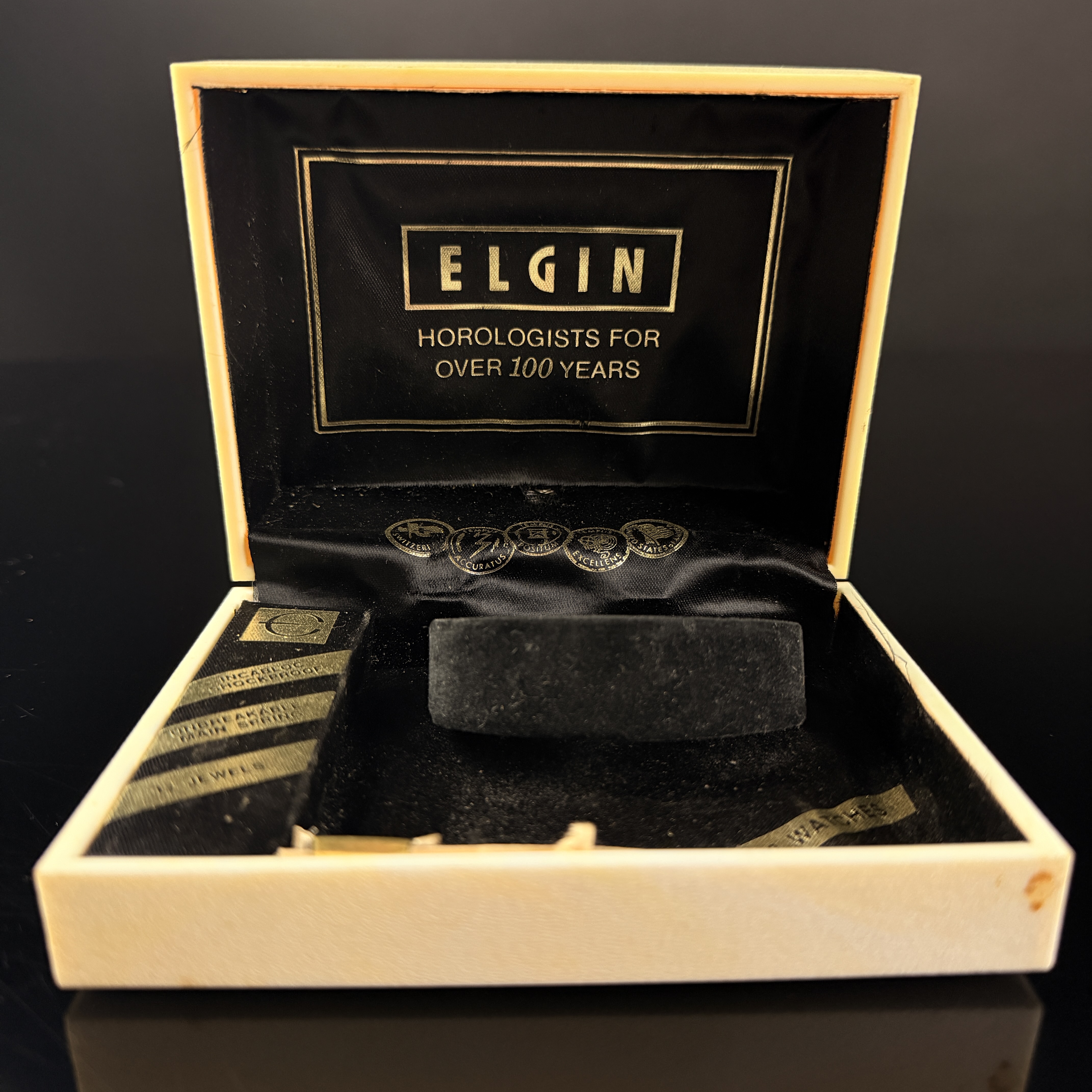 Vintage Elgin Marbled Plastic Watch Presentation Box