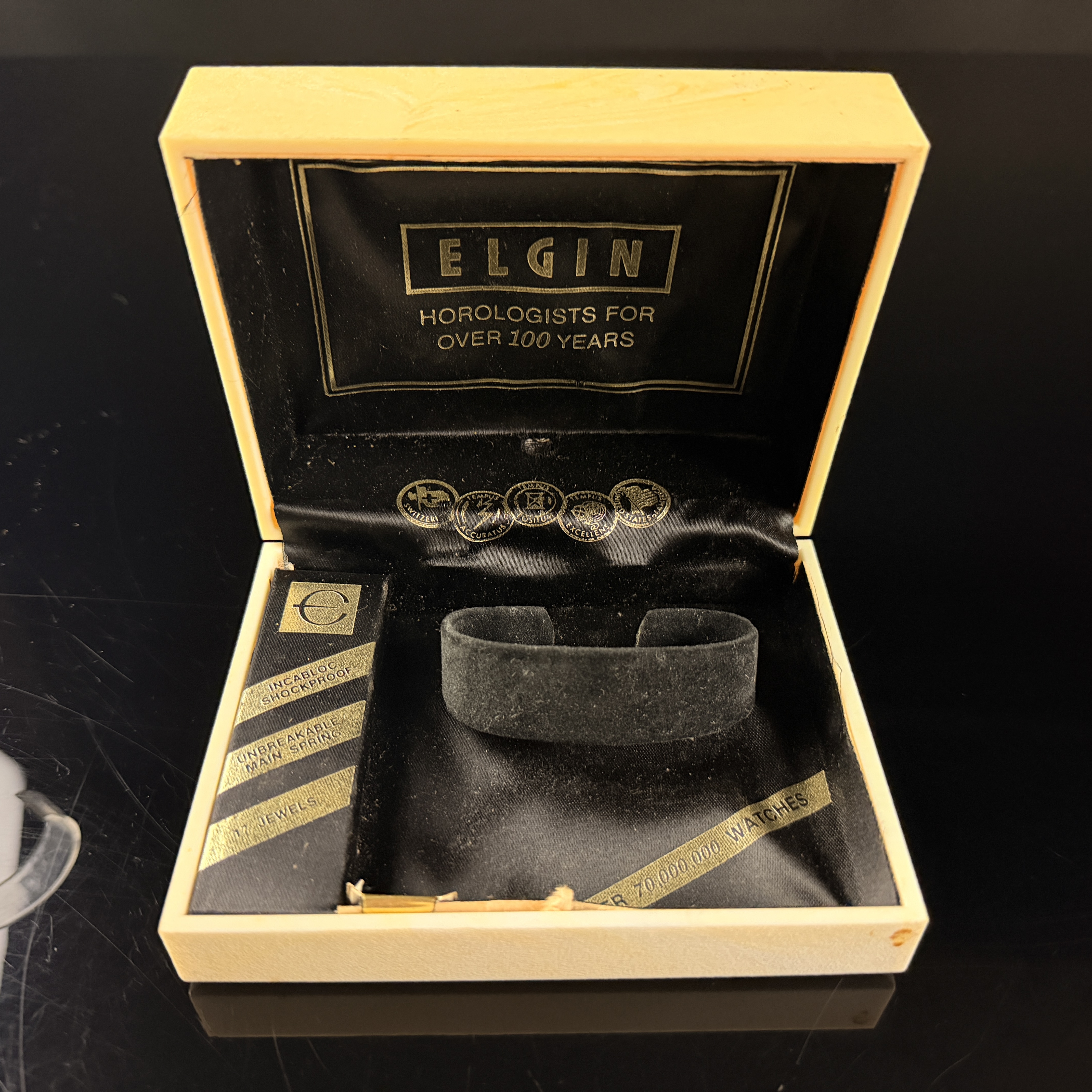 Vintage Elgin Marbled Plastic Watch Presentation Box