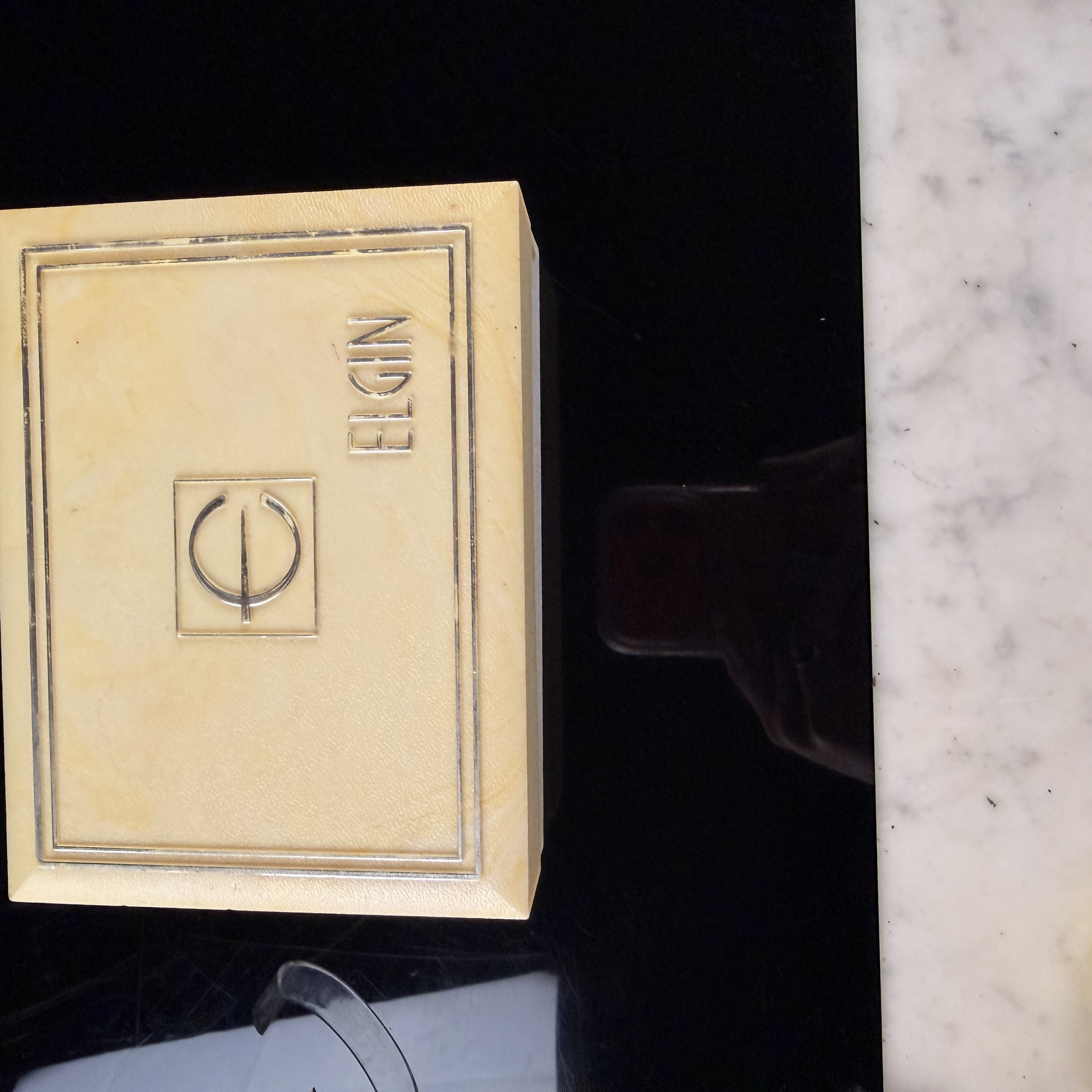Vintage Elgin Marbled Plastic Watch Presentation Box