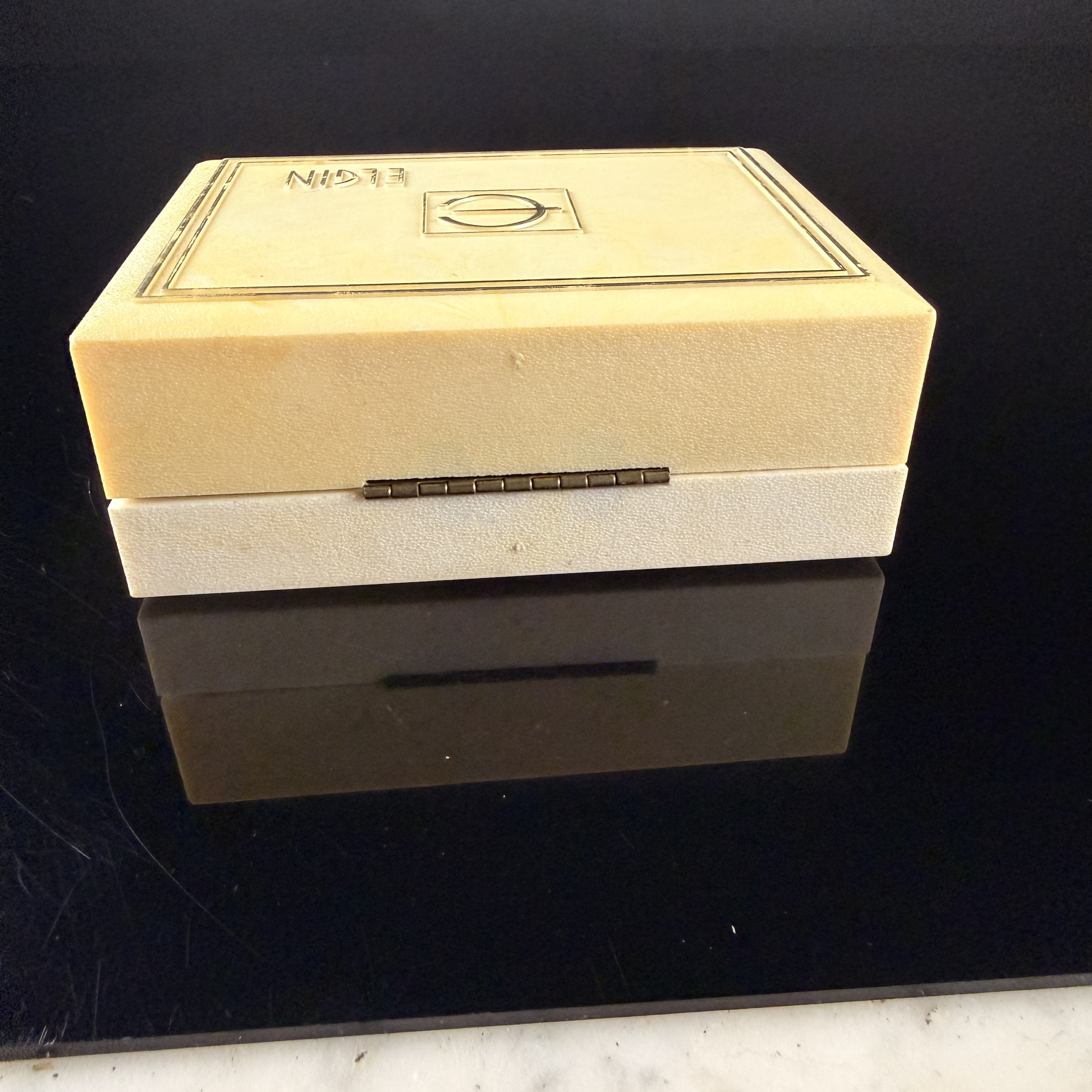 Vintage Elgin Marbled Plastic Watch Presentation Box