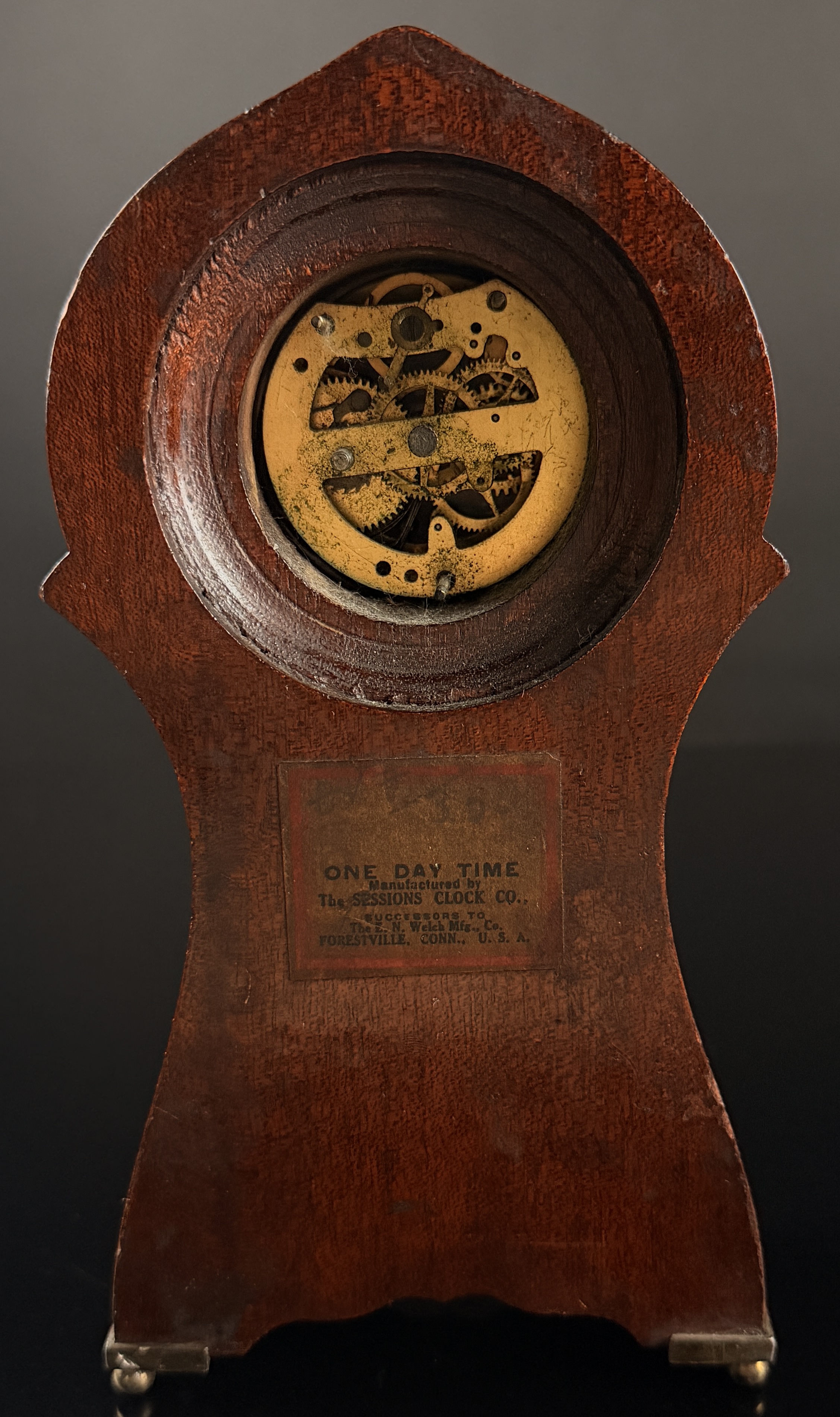 Sessions Clock Co. Miniature Inlaid Wood Beehive Mantel Clock