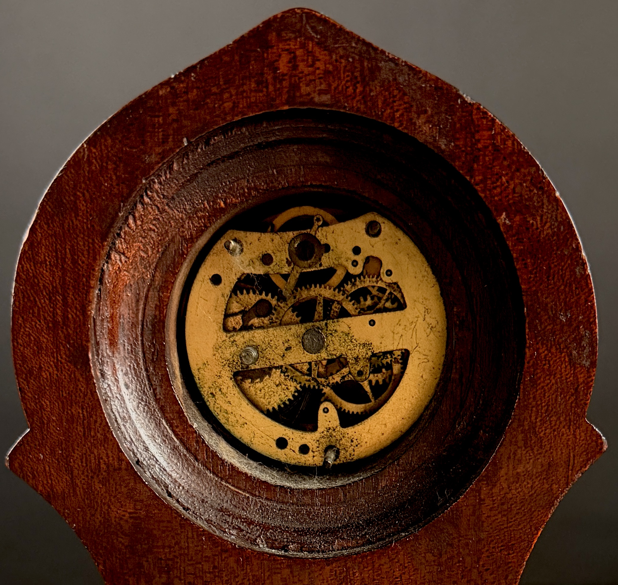 Sessions Clock Co. Miniature Inlaid Wood Beehive Mantel Clock