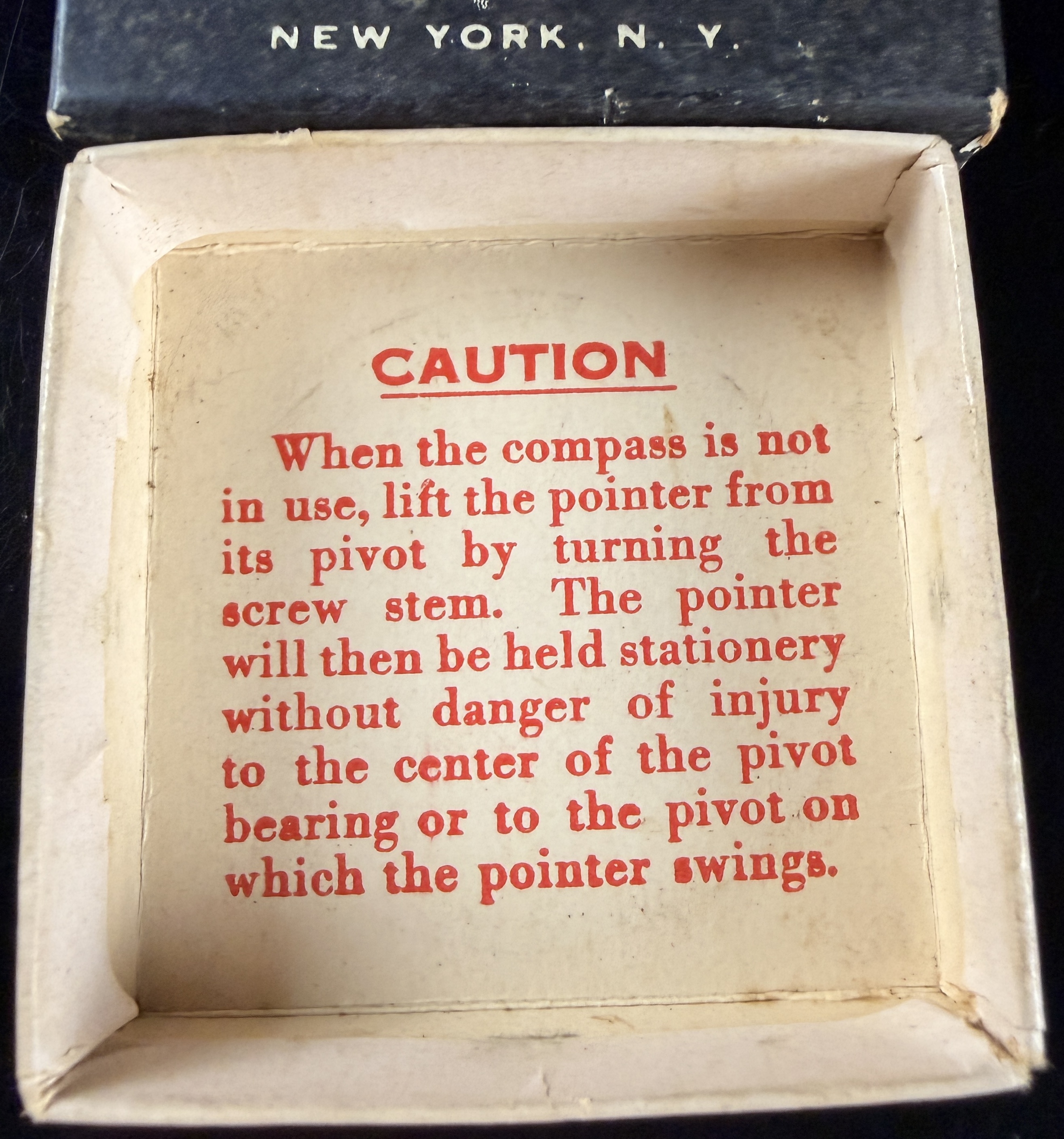 WWII US Gauge Co Pocket Compass with Original Box