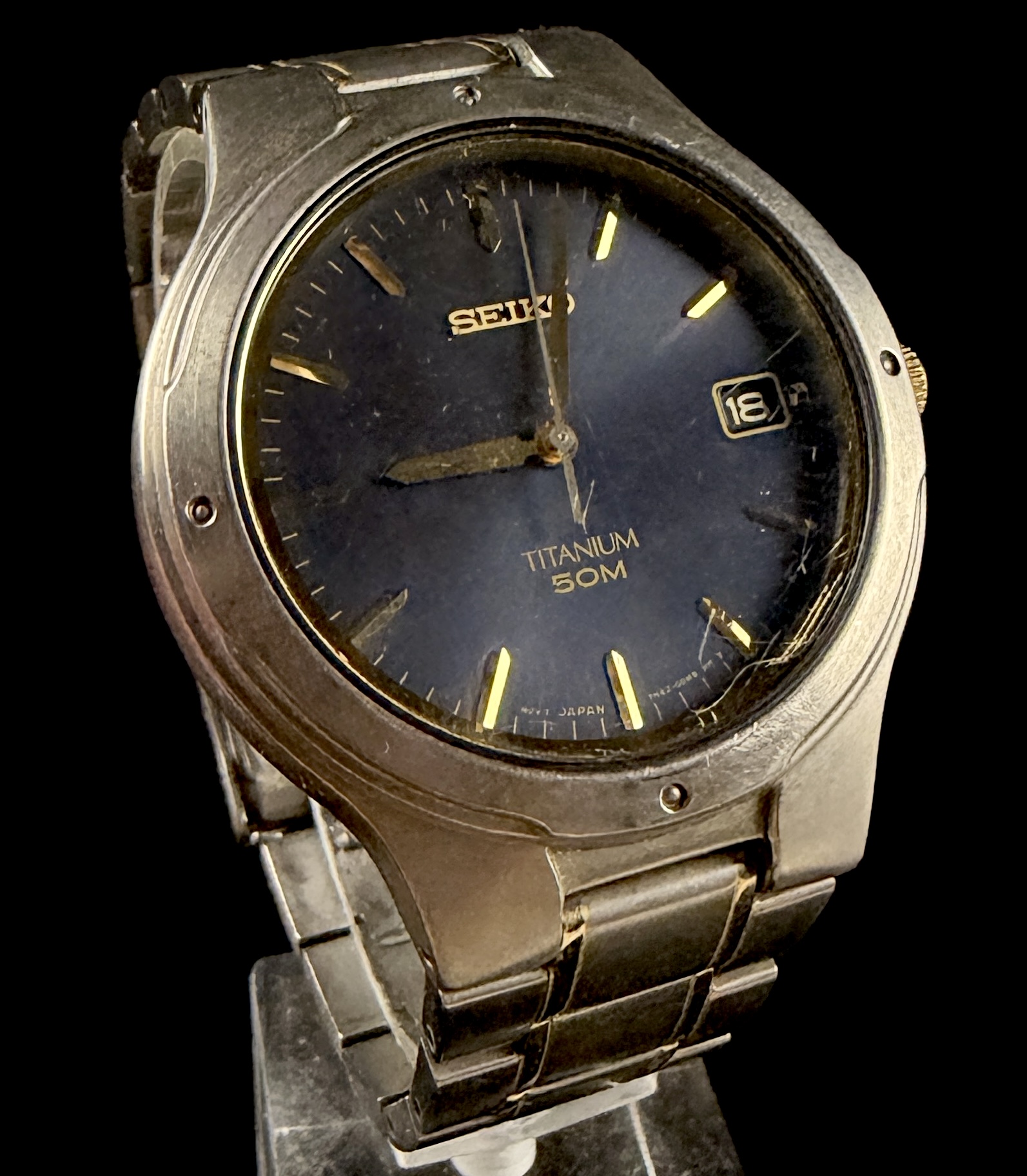 Seiko Titanium 50M Quartz Date Wristwatch, Reference 7N42-0BX0