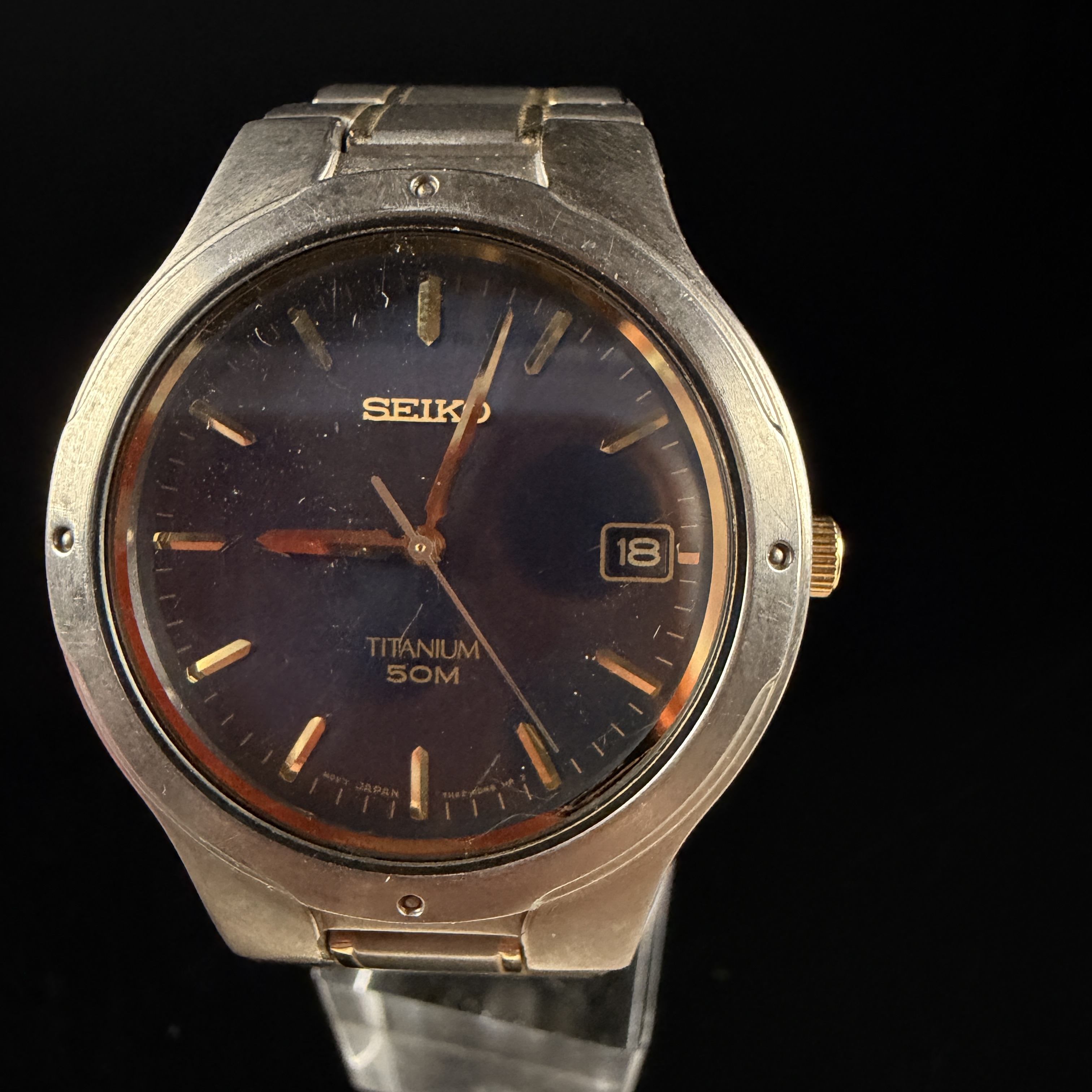 Seiko Titanium 50M Quartz Date Wristwatch, Reference 7N42-0BX0