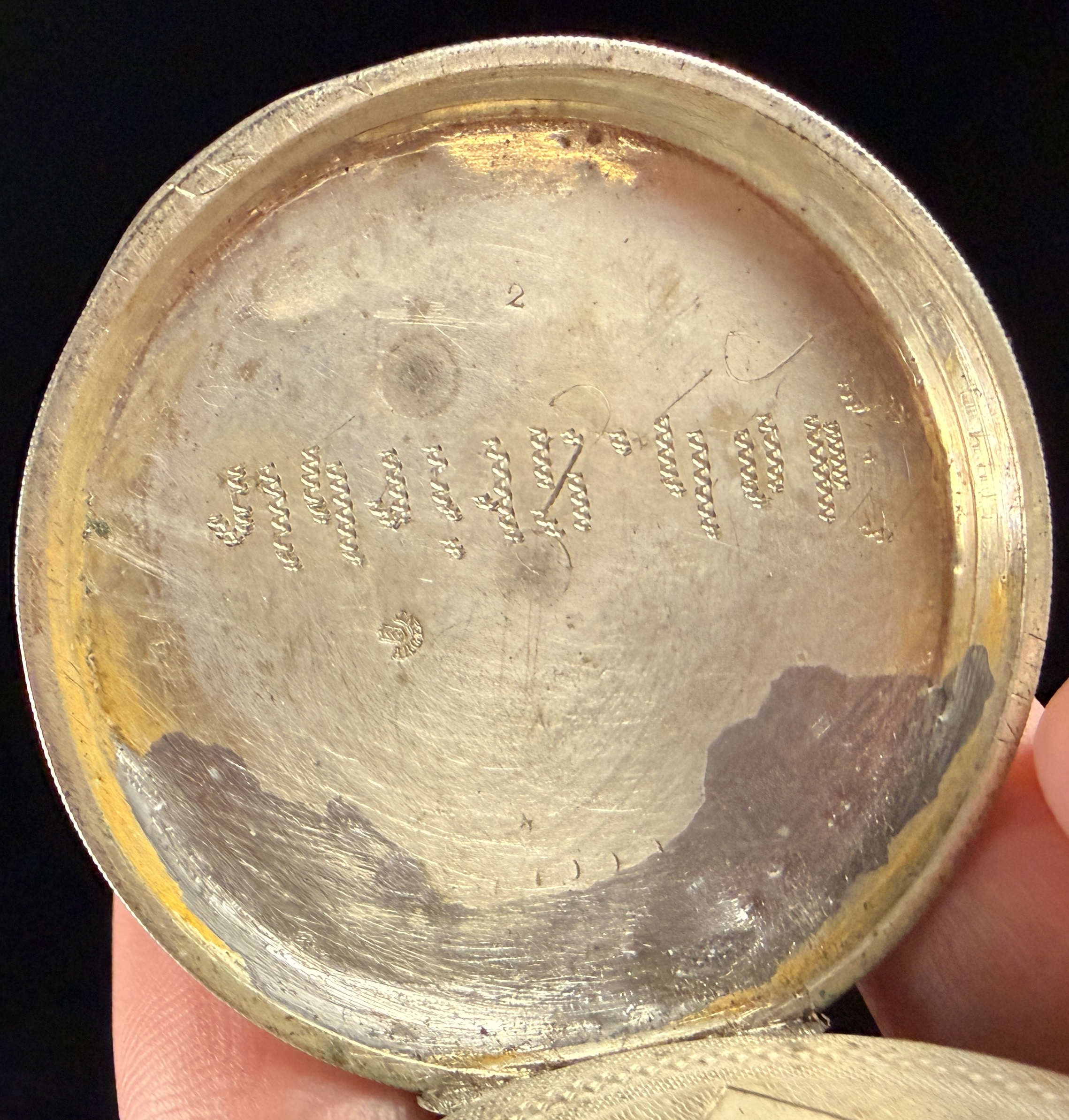 Antique Swiss Open Face Silver Pocket Watch