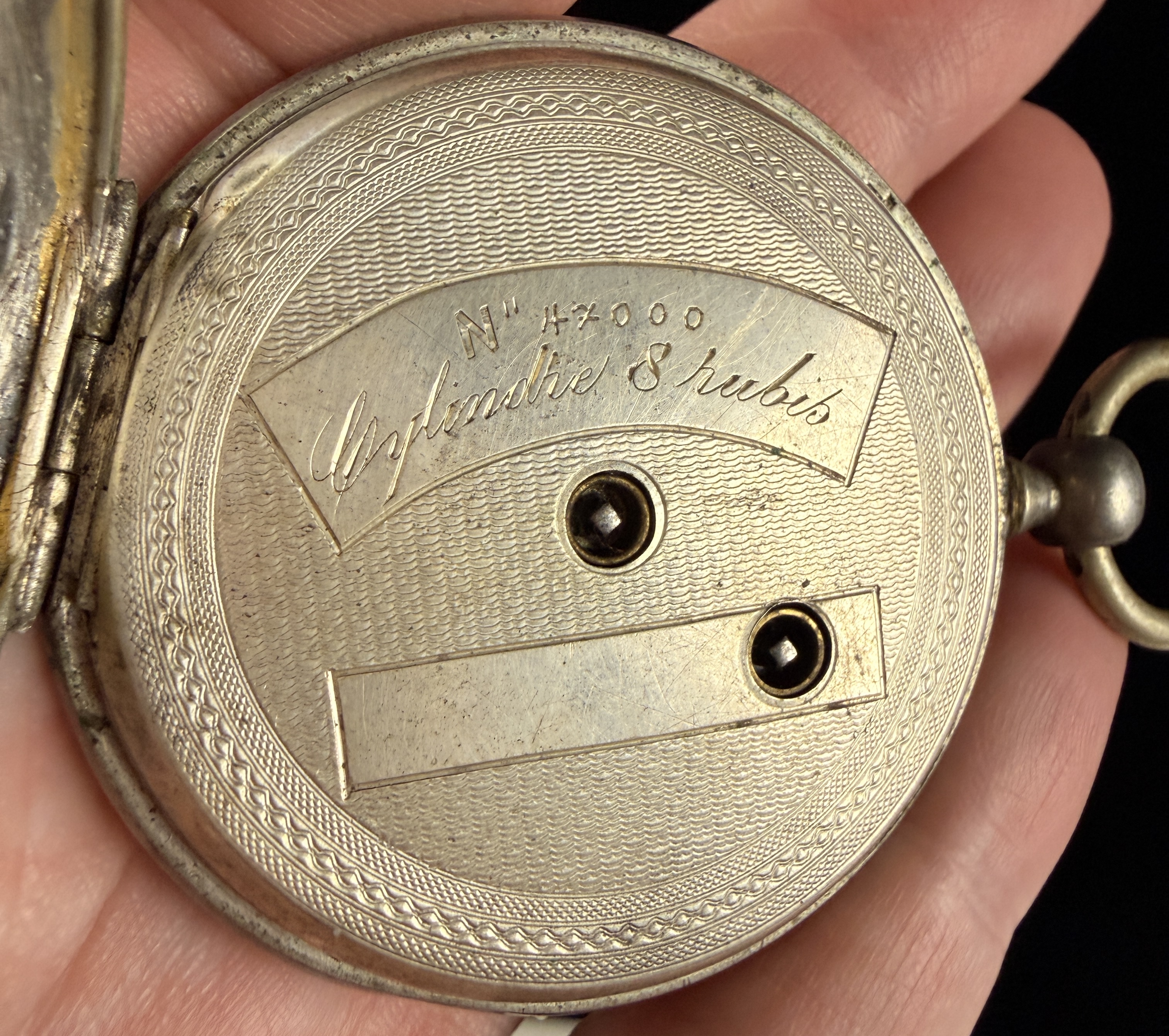 Antique Swiss Open Face Silver Pocket Watch