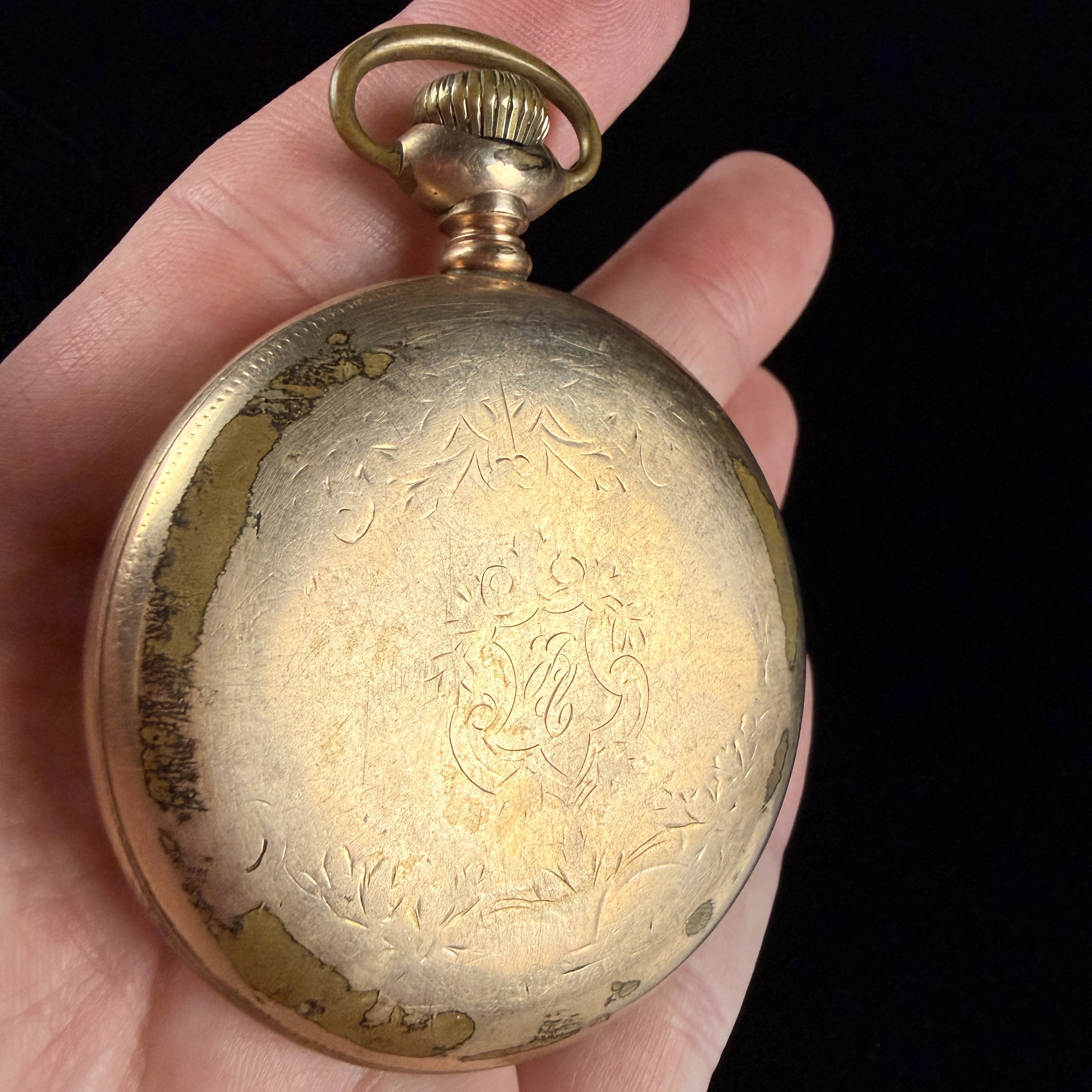 Illinois 16-Size Gold-Filled Open-Face Pocket Watch