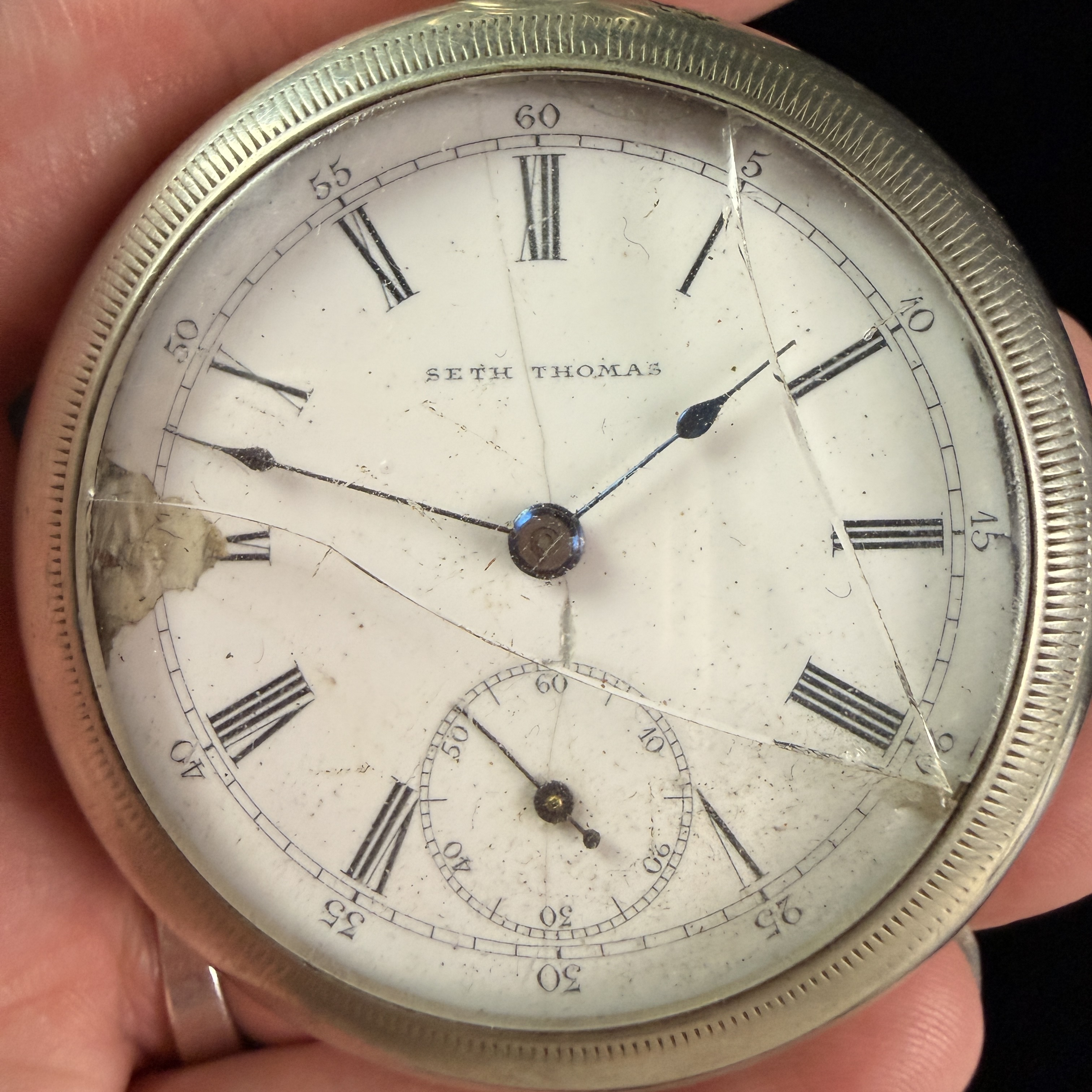 Seth Thomas 18 Size Silverine Open-Face Pocket Watch