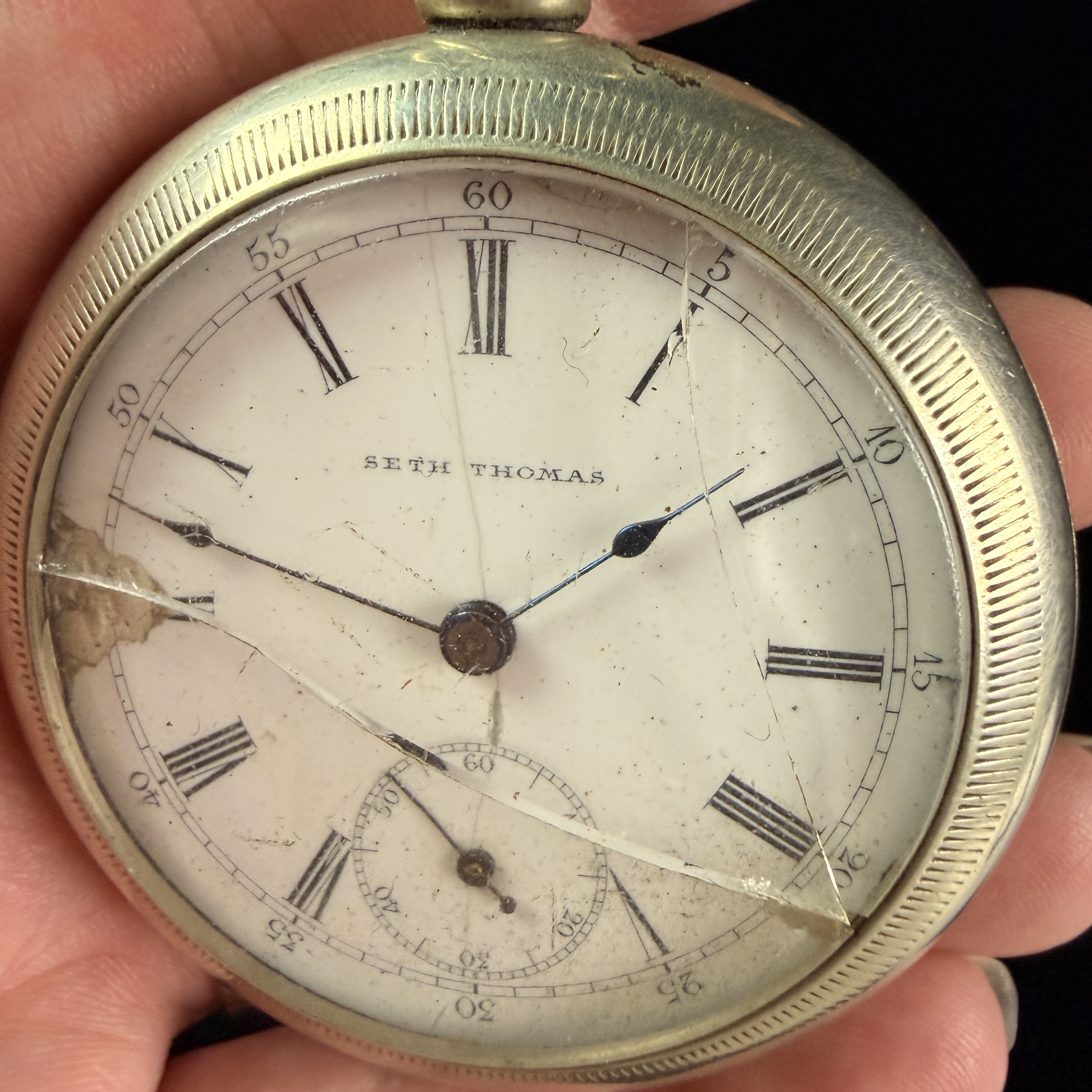 Seth Thomas 18 Size Silverine Open-Face Pocket Watch