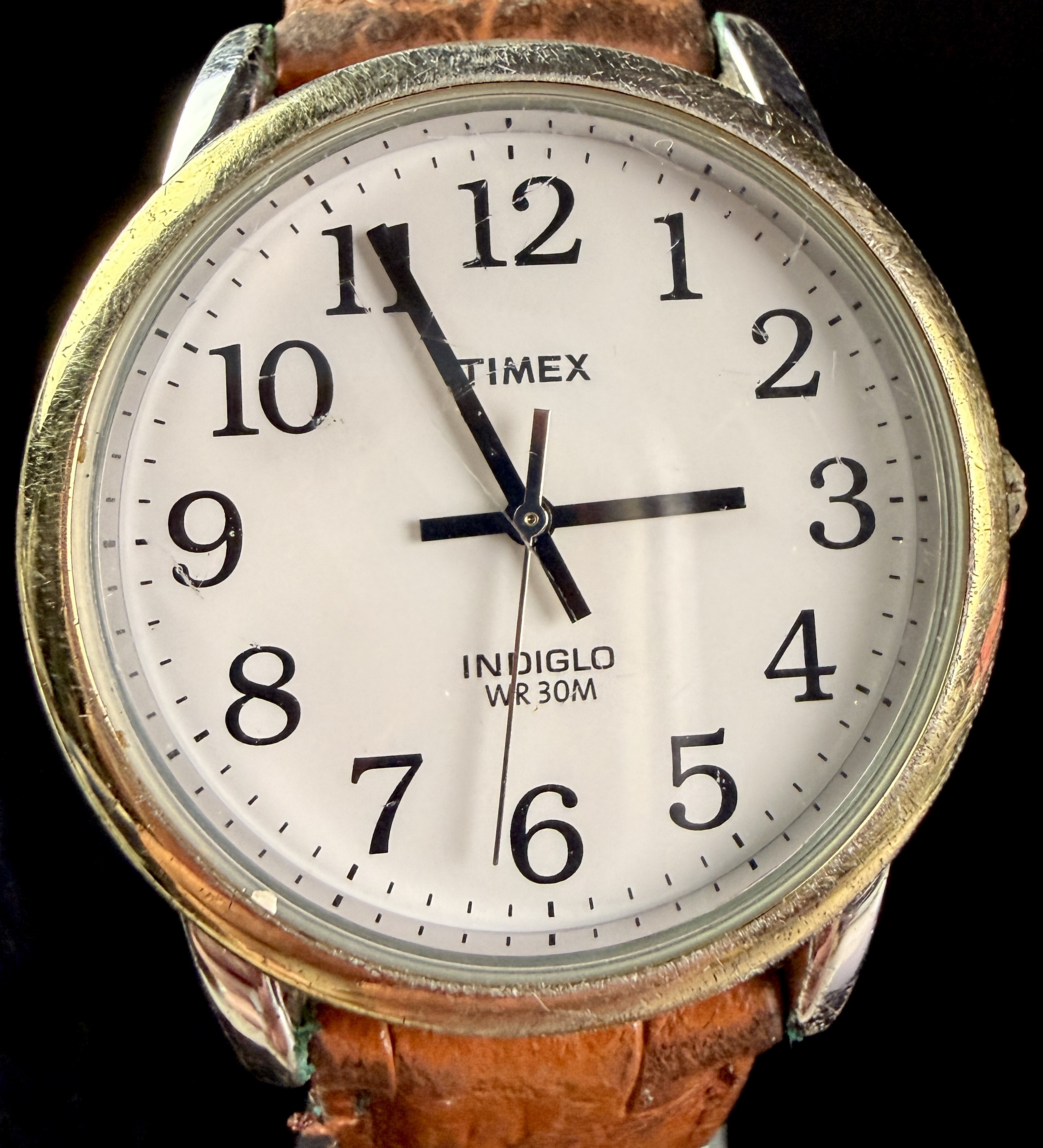 Timex Indiglo Easy Reader Gold-Tone Quartz Wristwatch