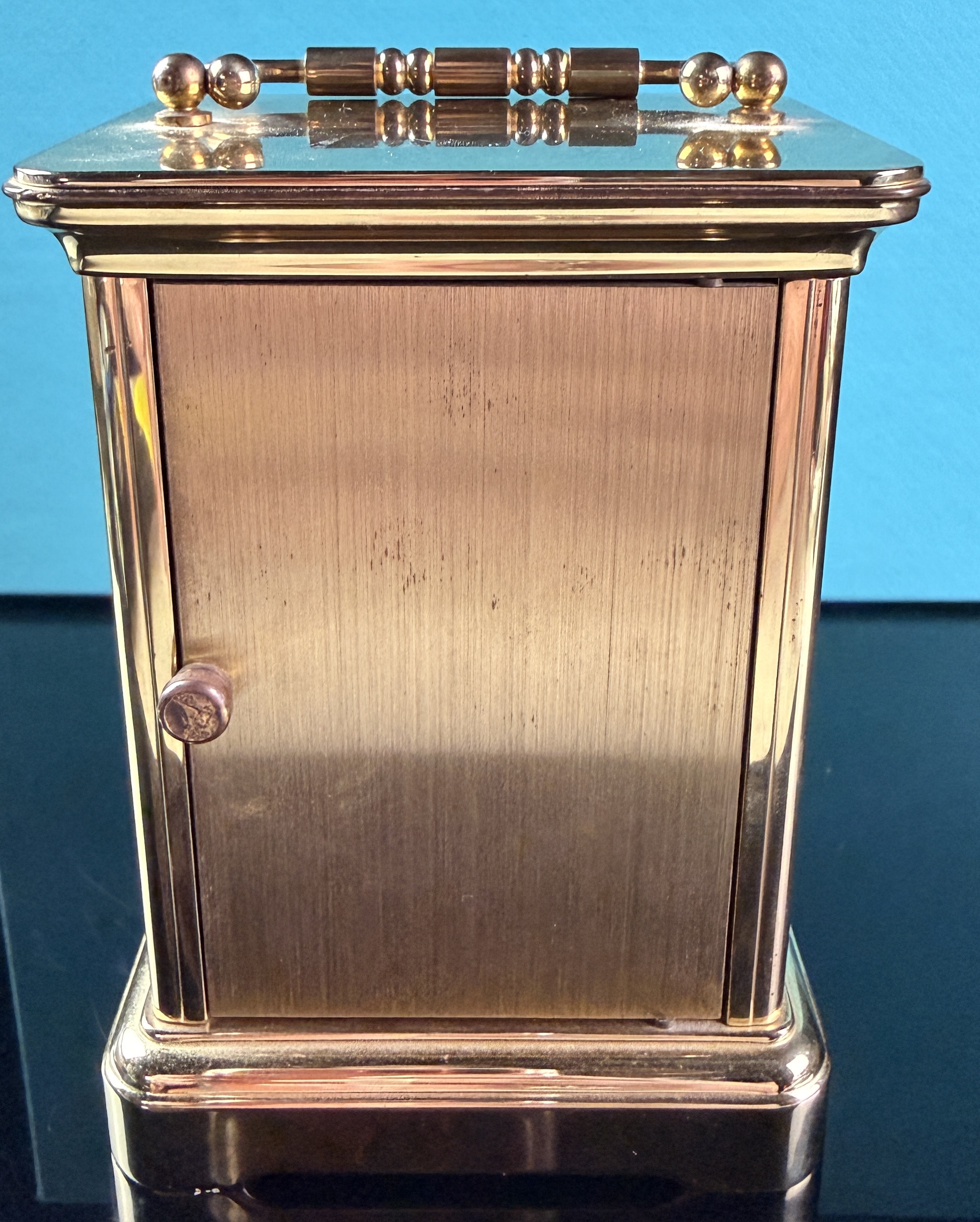 Tiffany & Co. Brass Quartz Carriage Clock with Presentation Box