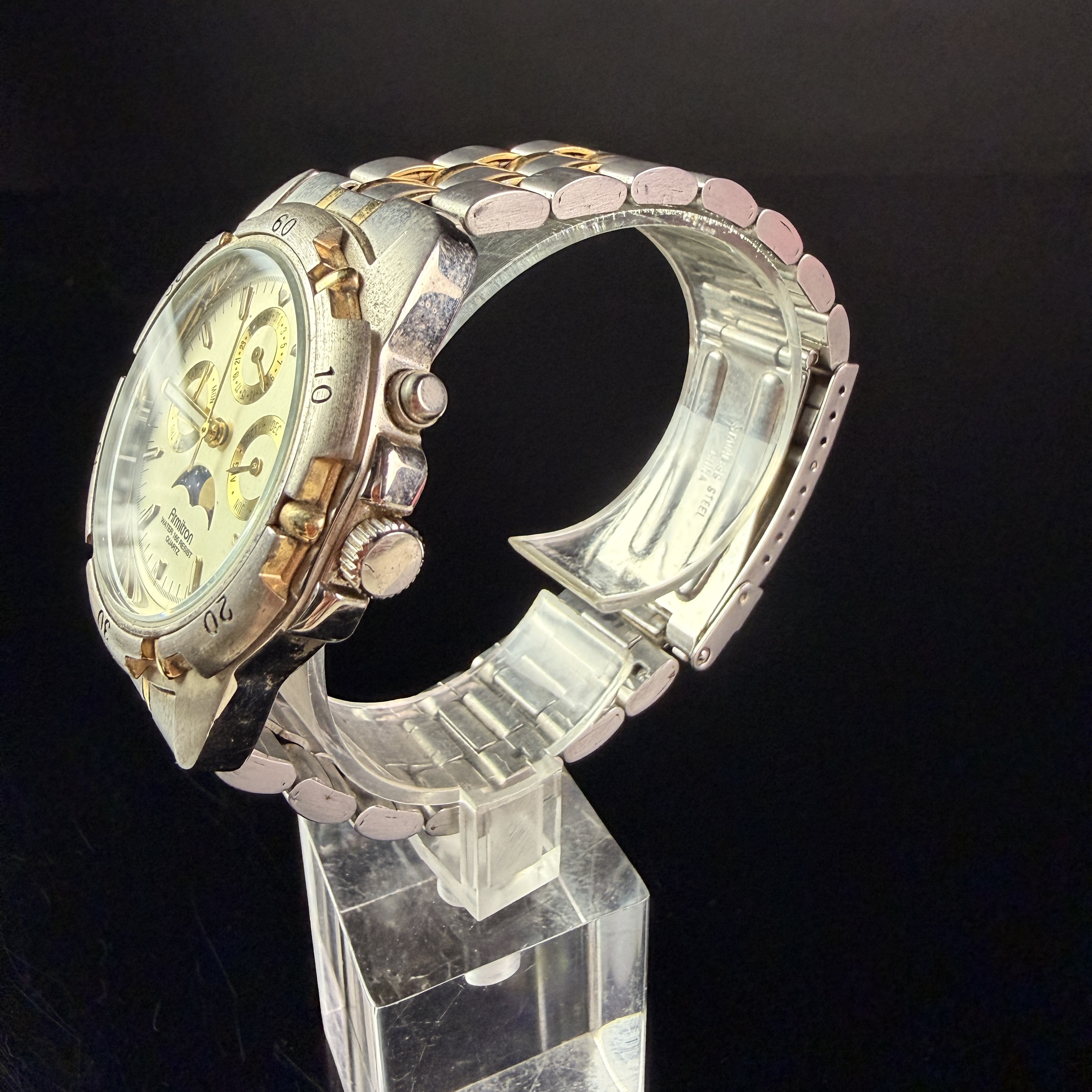 Armitron Multi-Function Moon Phase Two-Tone Wristwatch Reference 20/1205