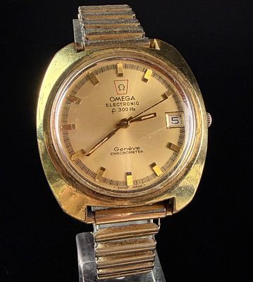 Omega Geneve Electronic f300Hz Chronometer Reference 198.030 Service Award Wristwatch. A vintage 