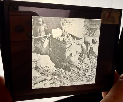 A Group of Four Industrial and Labor Silver Gelatin Lantern Slides. A collection of four silver 
