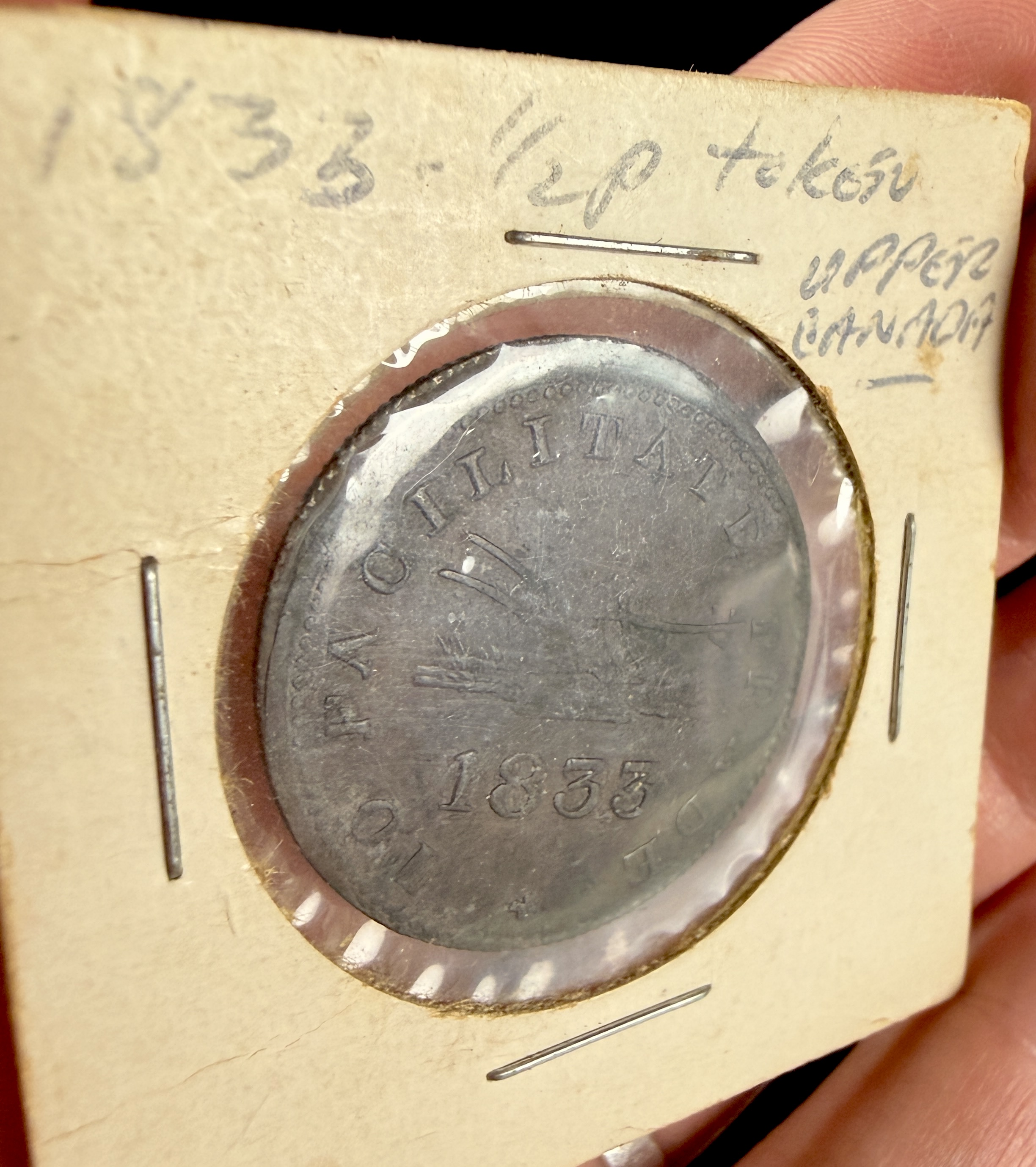 1833 Upper Canada 1/2 Penny Token